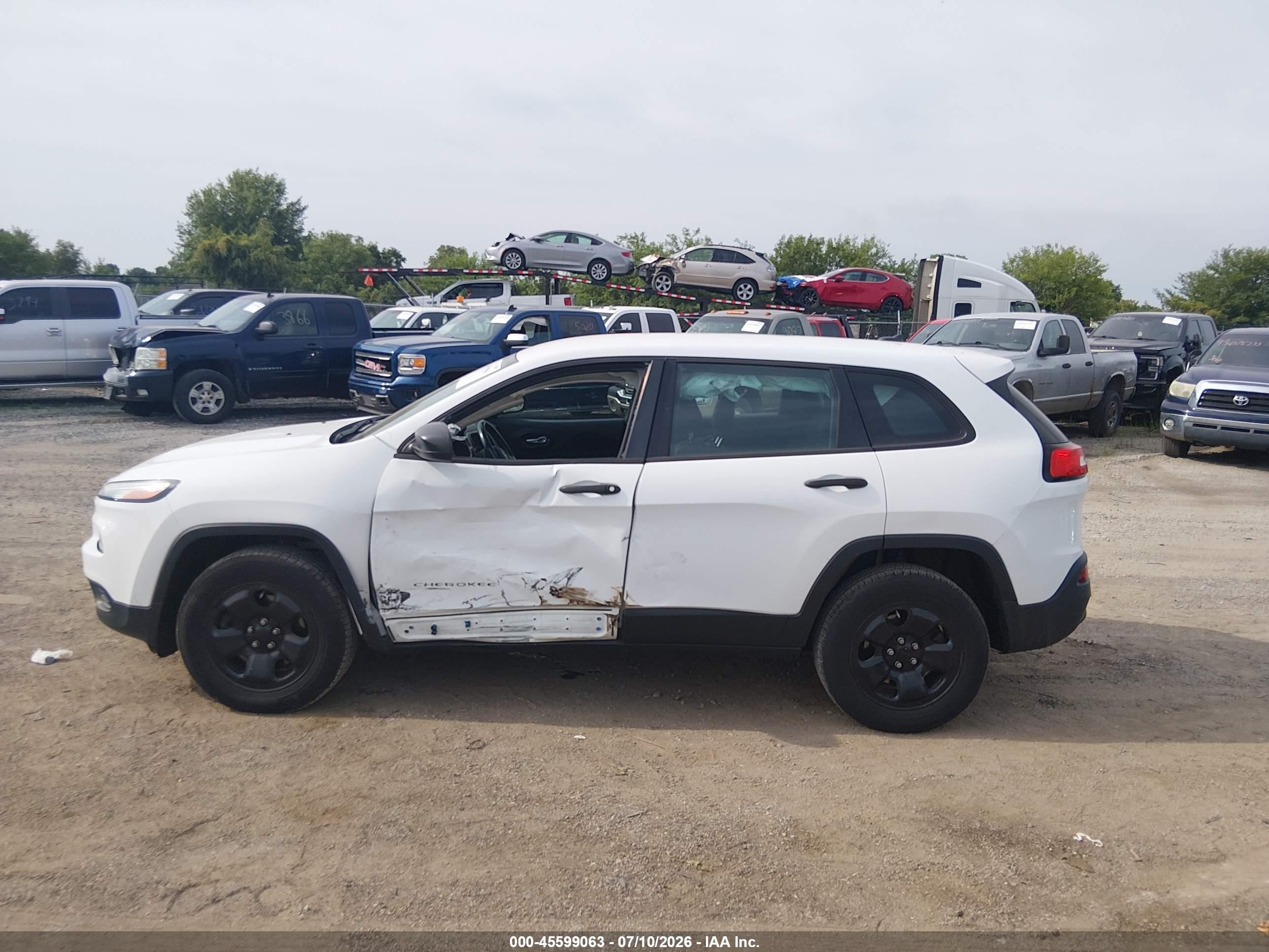 2014 Jeep Cherokee Sport White vin: 1C4PJMAB4EW218546