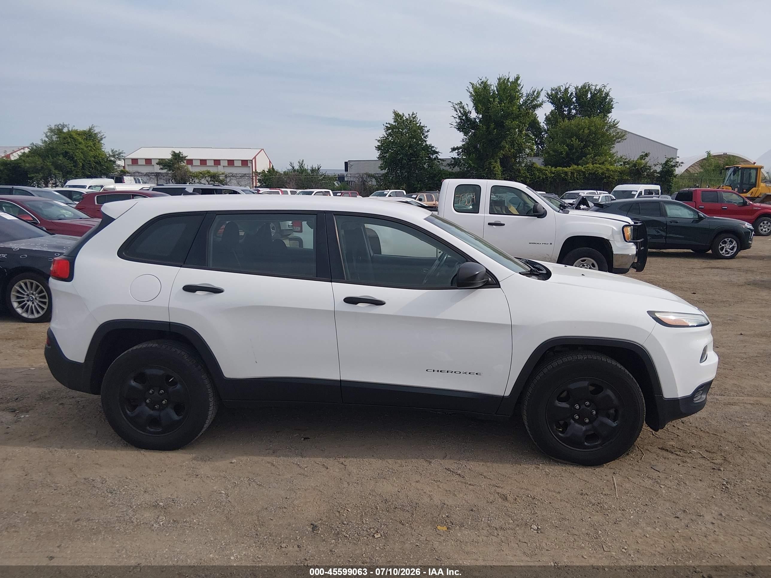 2014 Jeep Cherokee Sport White vin: 1C4PJMAB4EW218546