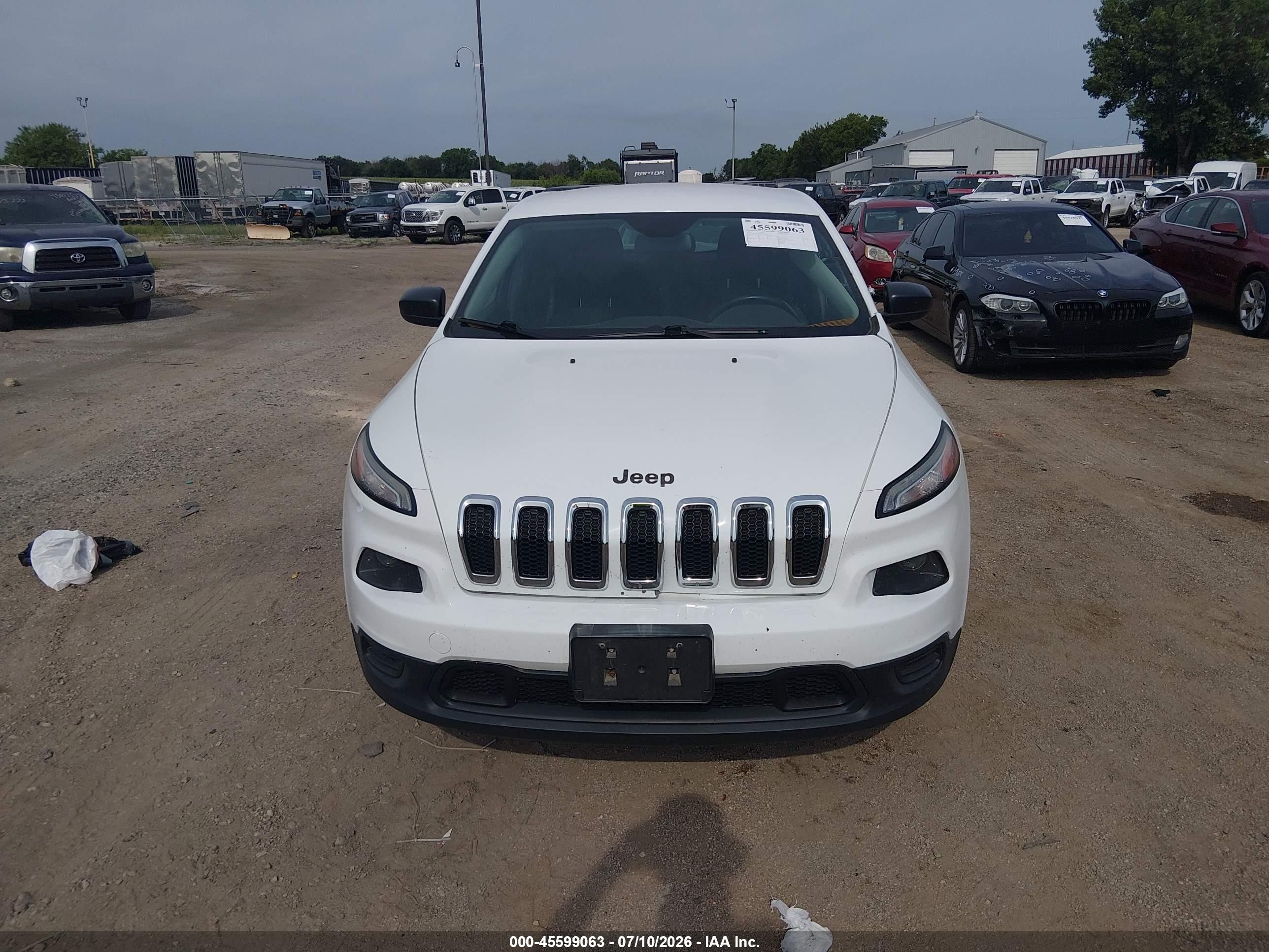 2014 Jeep Cherokee Sport White vin: 1C4PJMAB4EW218546