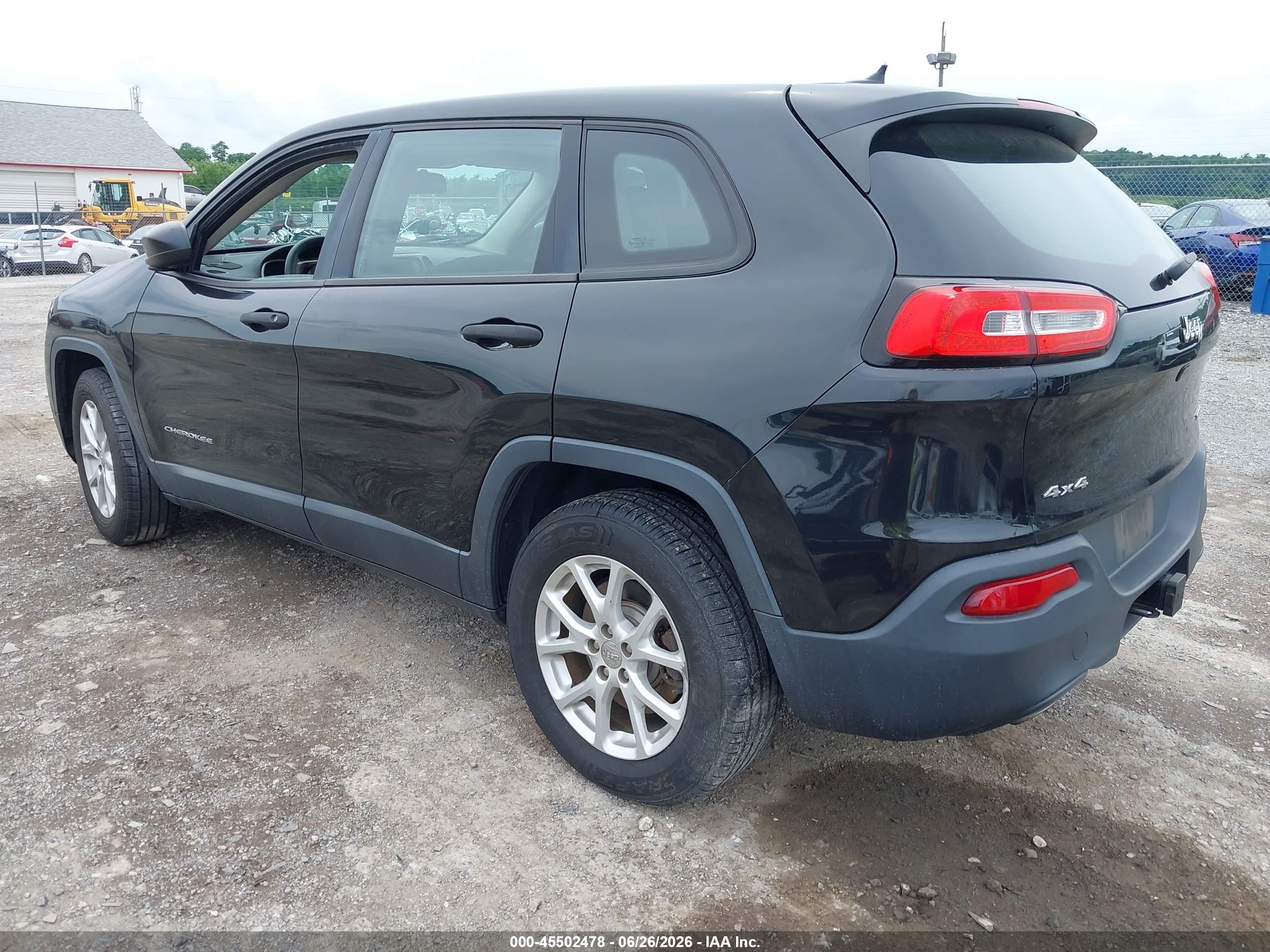 2015 Jeep Cherokee Sport Black vin: 1C4PJMAB4FW528066