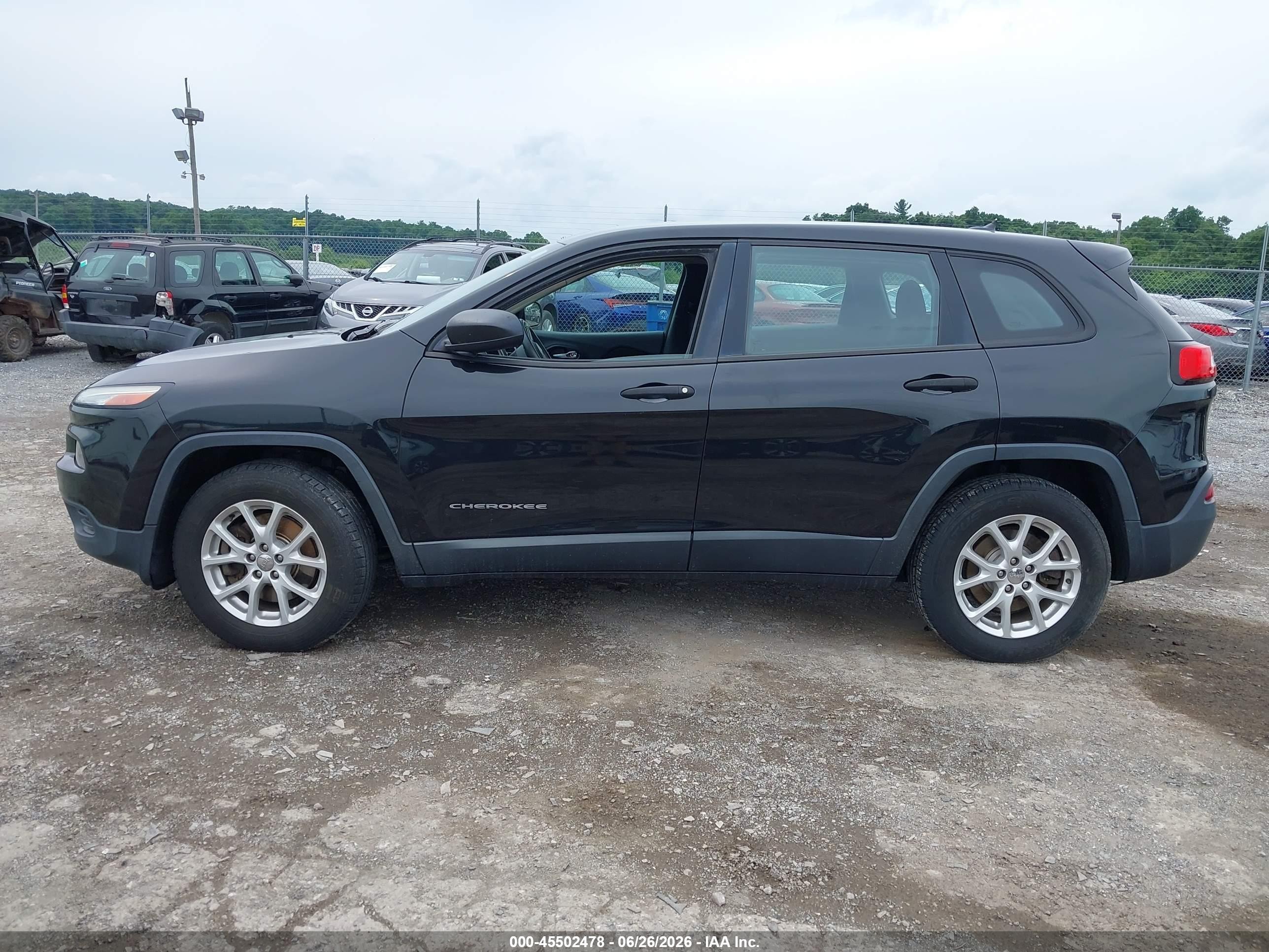 2015 Jeep Cherokee Sport Black vin: 1C4PJMAB4FW528066