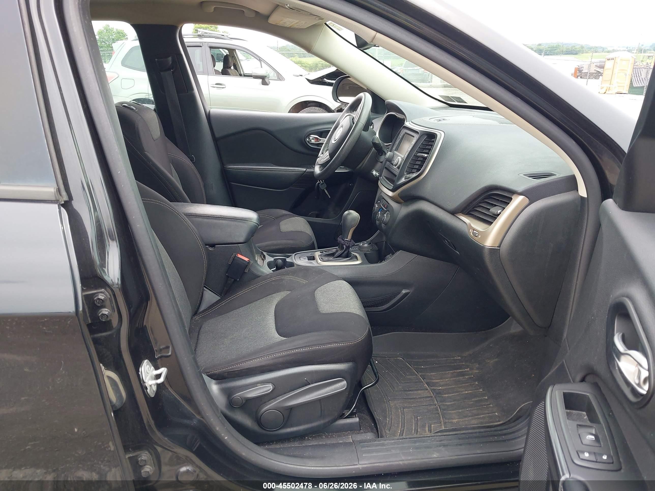 2015 Jeep Cherokee Sport Black vin: 1C4PJMAB4FW528066