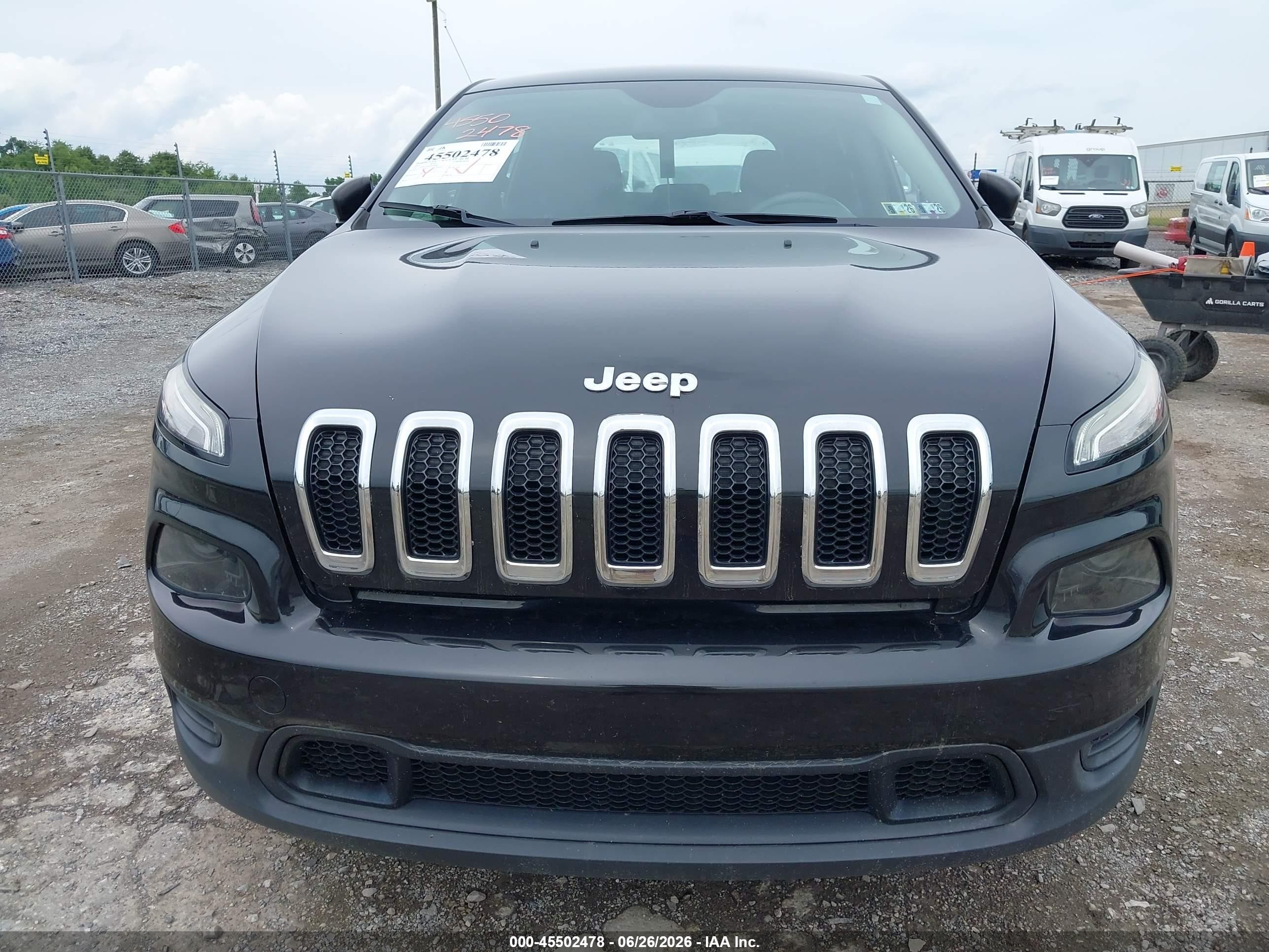 2015 Jeep Cherokee Sport Black vin: 1C4PJMAB4FW528066