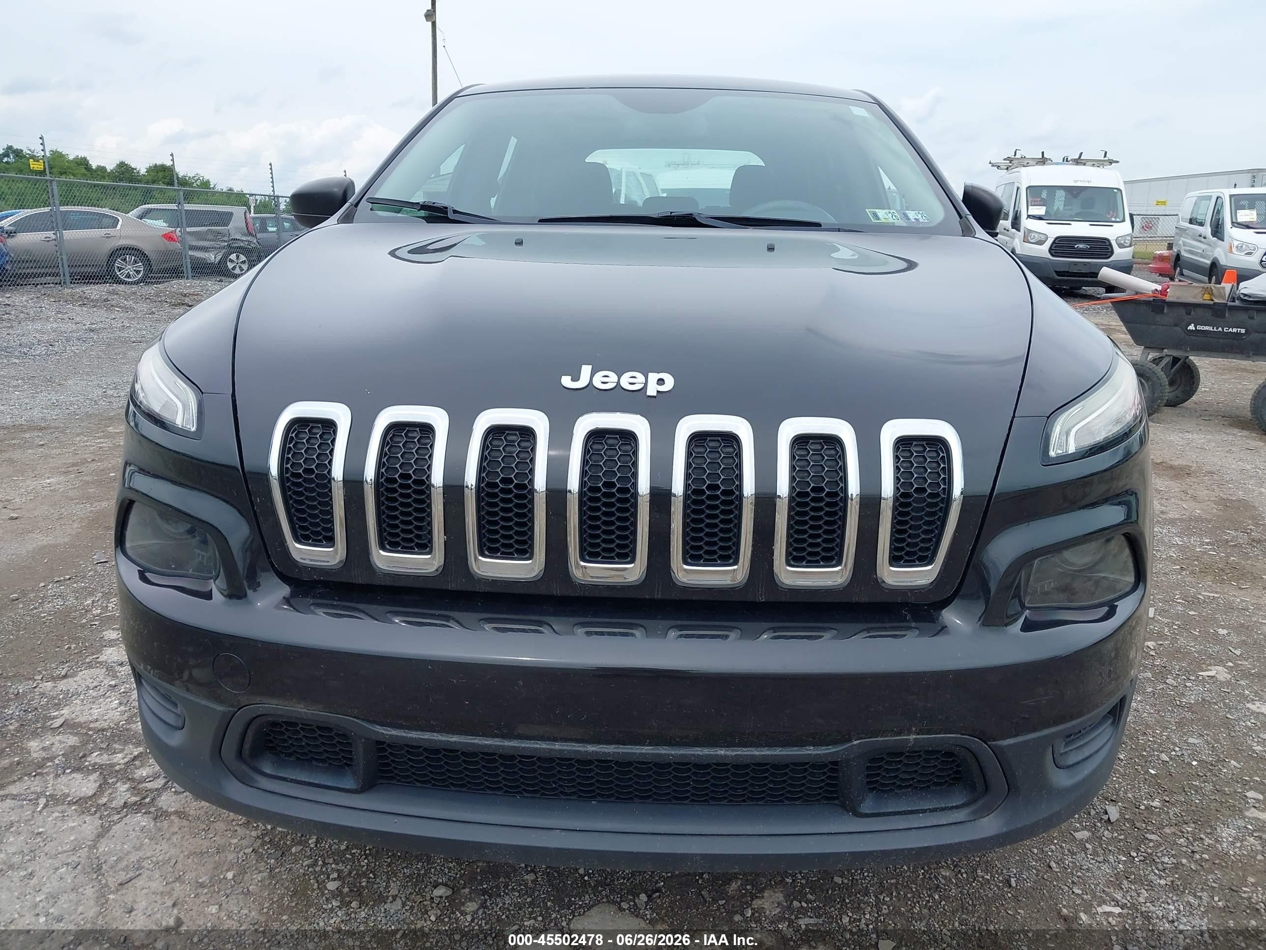 2015 Jeep Cherokee Sport Black vin: 1C4PJMAB4FW528066