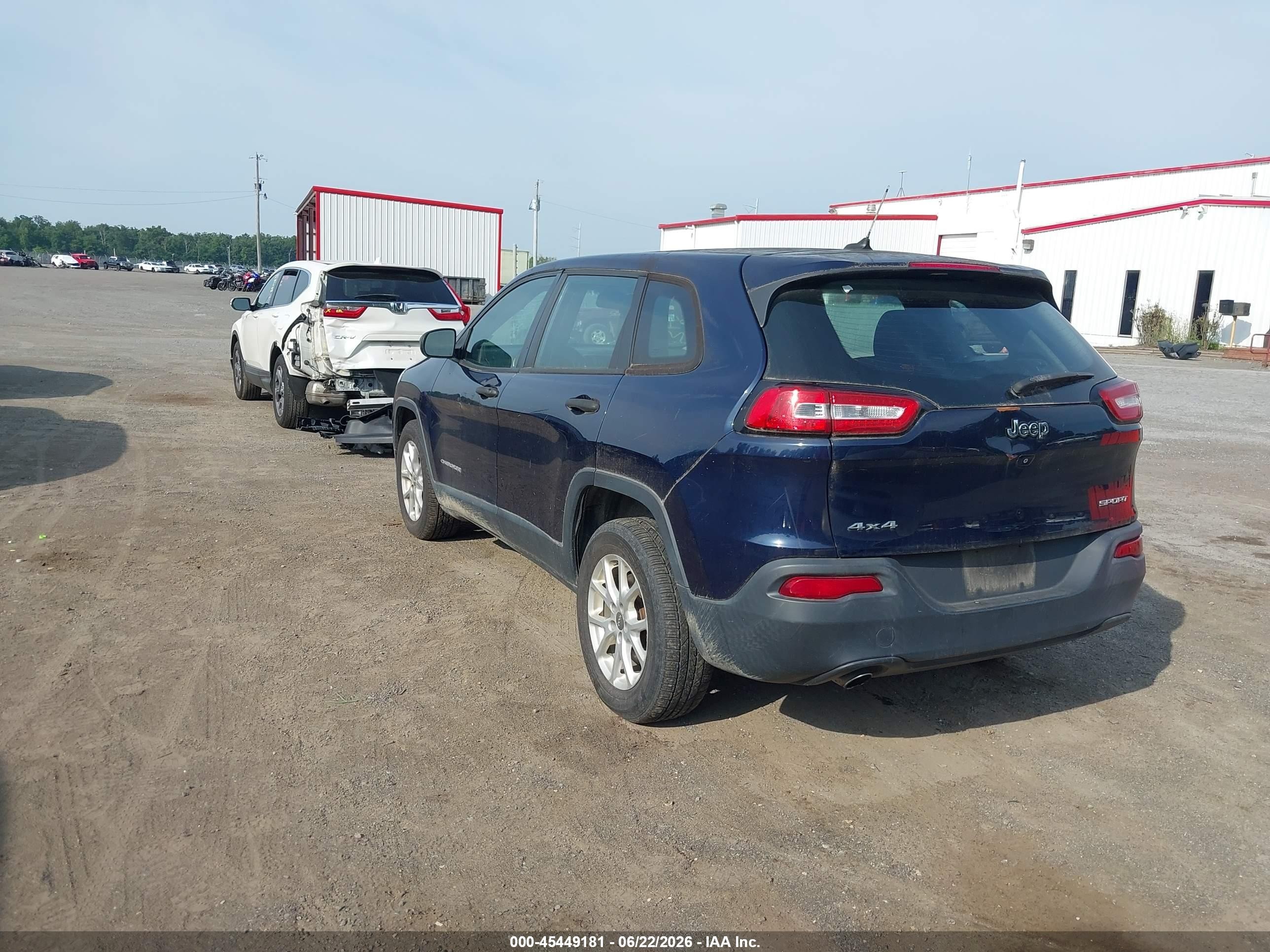 2015 Jeep Cherokee Sport Blue vin: 1C4PJMAB4FW577624