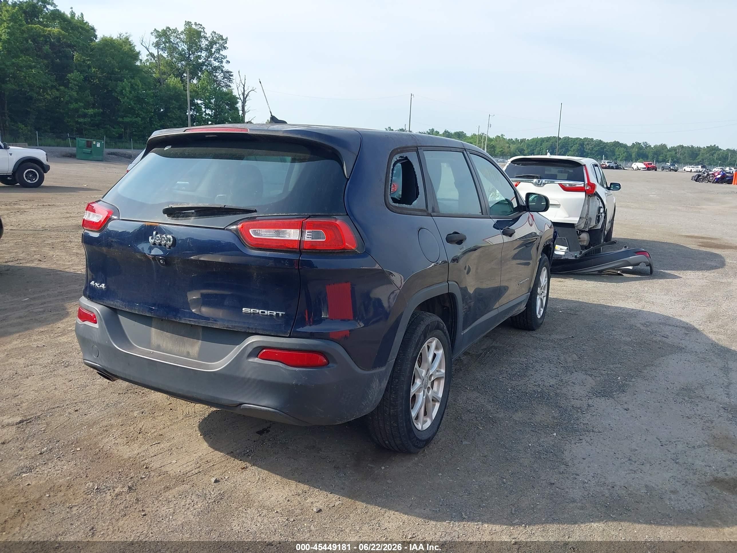 2015 Jeep Cherokee Sport Blue vin: 1C4PJMAB4FW577624