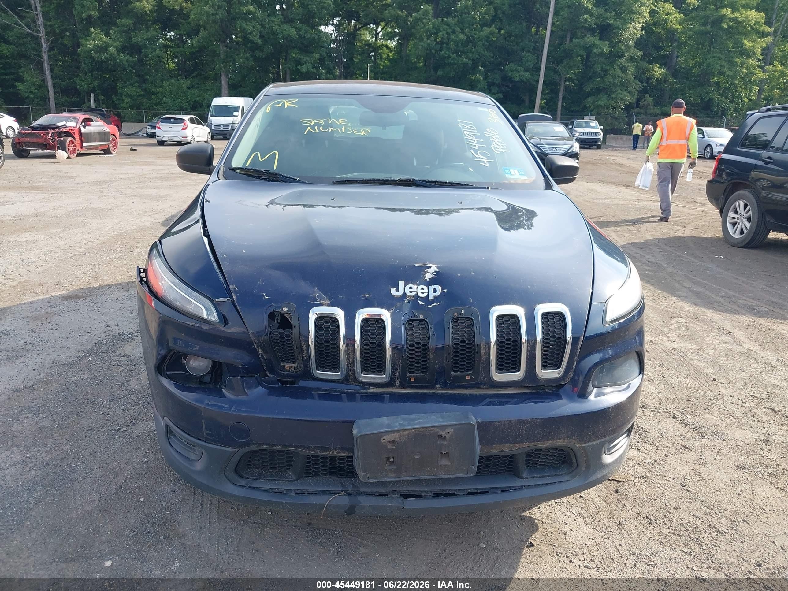 2015 Jeep Cherokee Sport Blue vin: 1C4PJMAB4FW577624