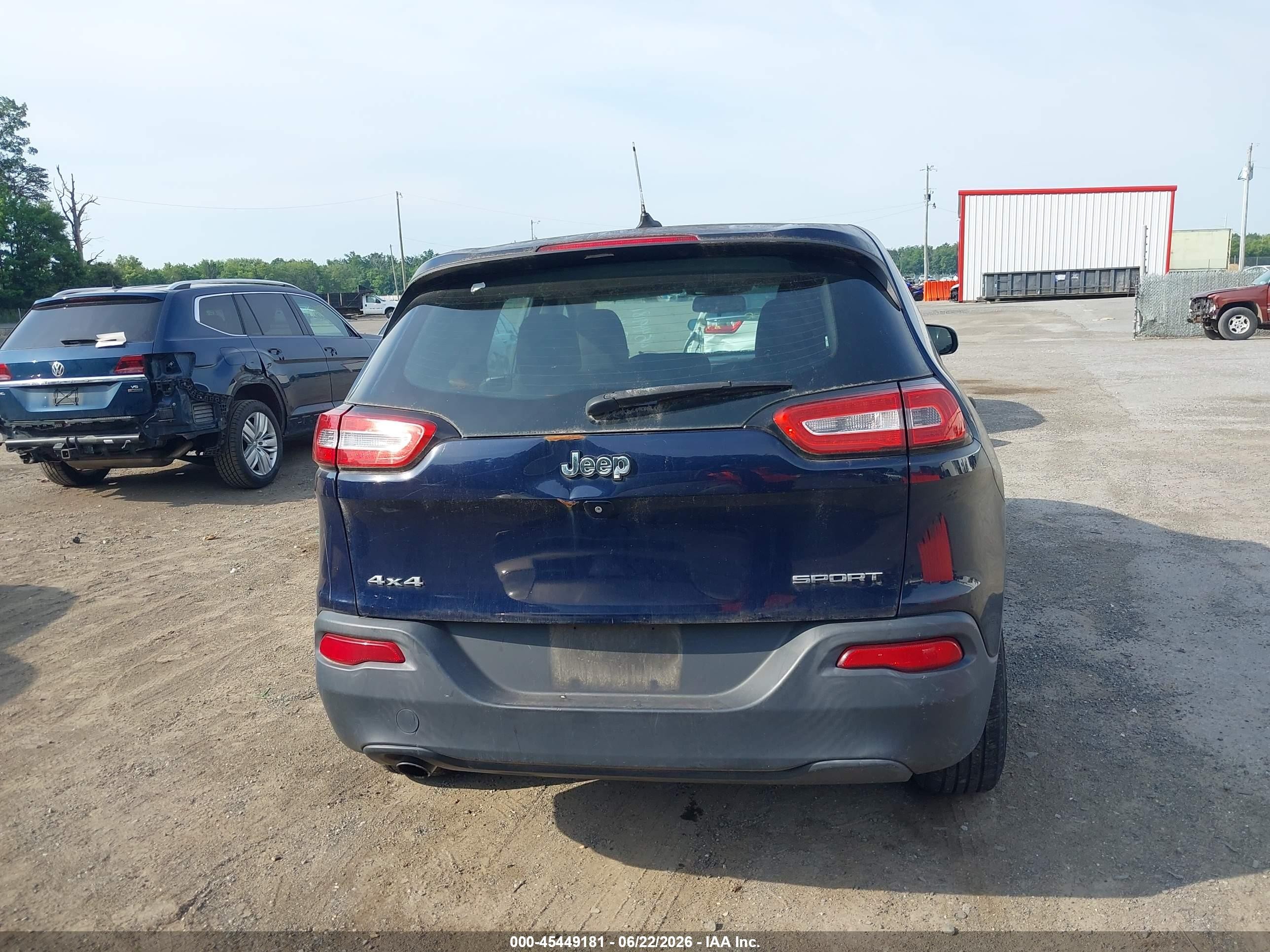 2015 Jeep Cherokee Sport Blue vin: 1C4PJMAB4FW577624