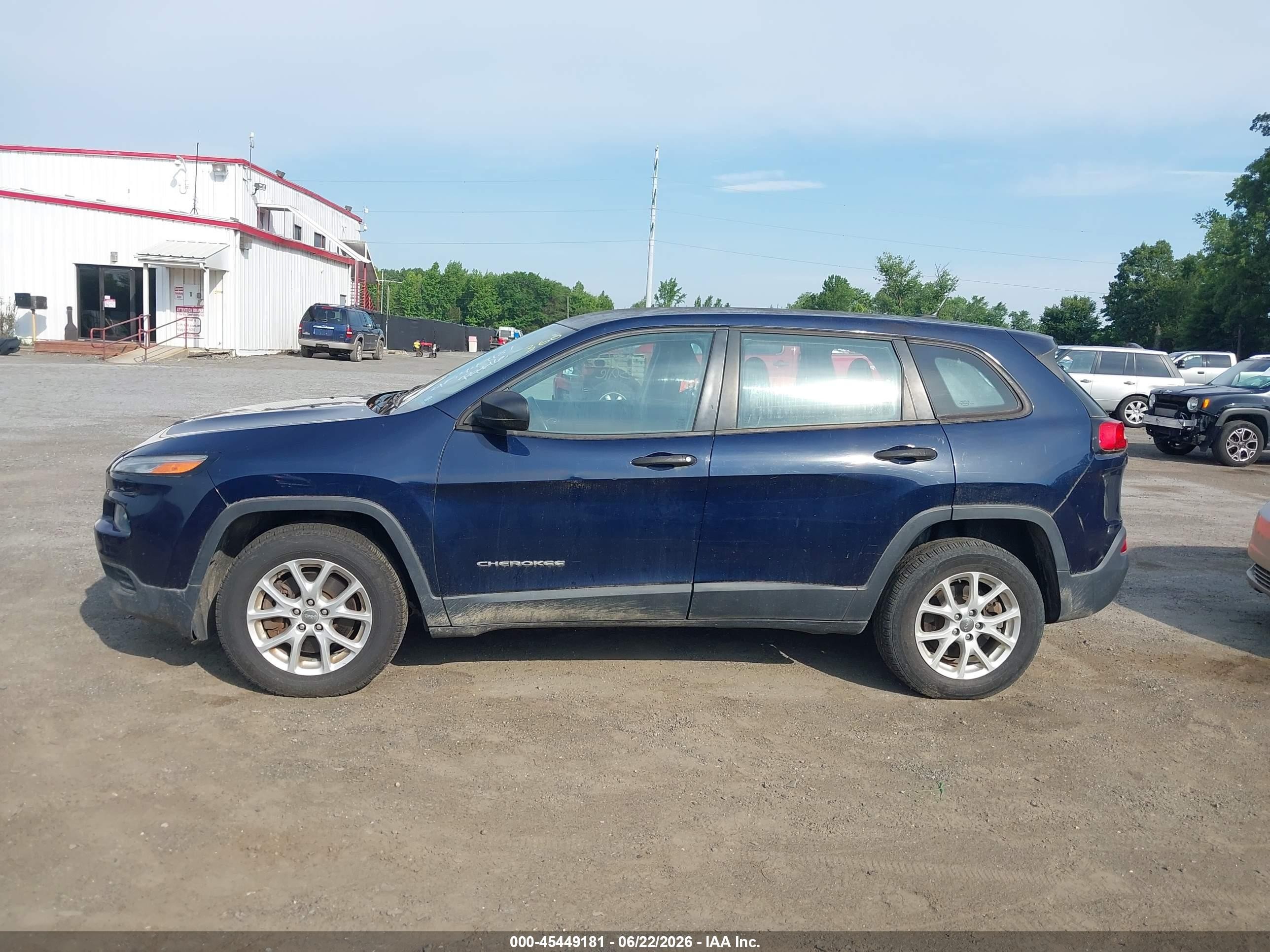 2015 Jeep Cherokee Sport Blue vin: 1C4PJMAB4FW577624