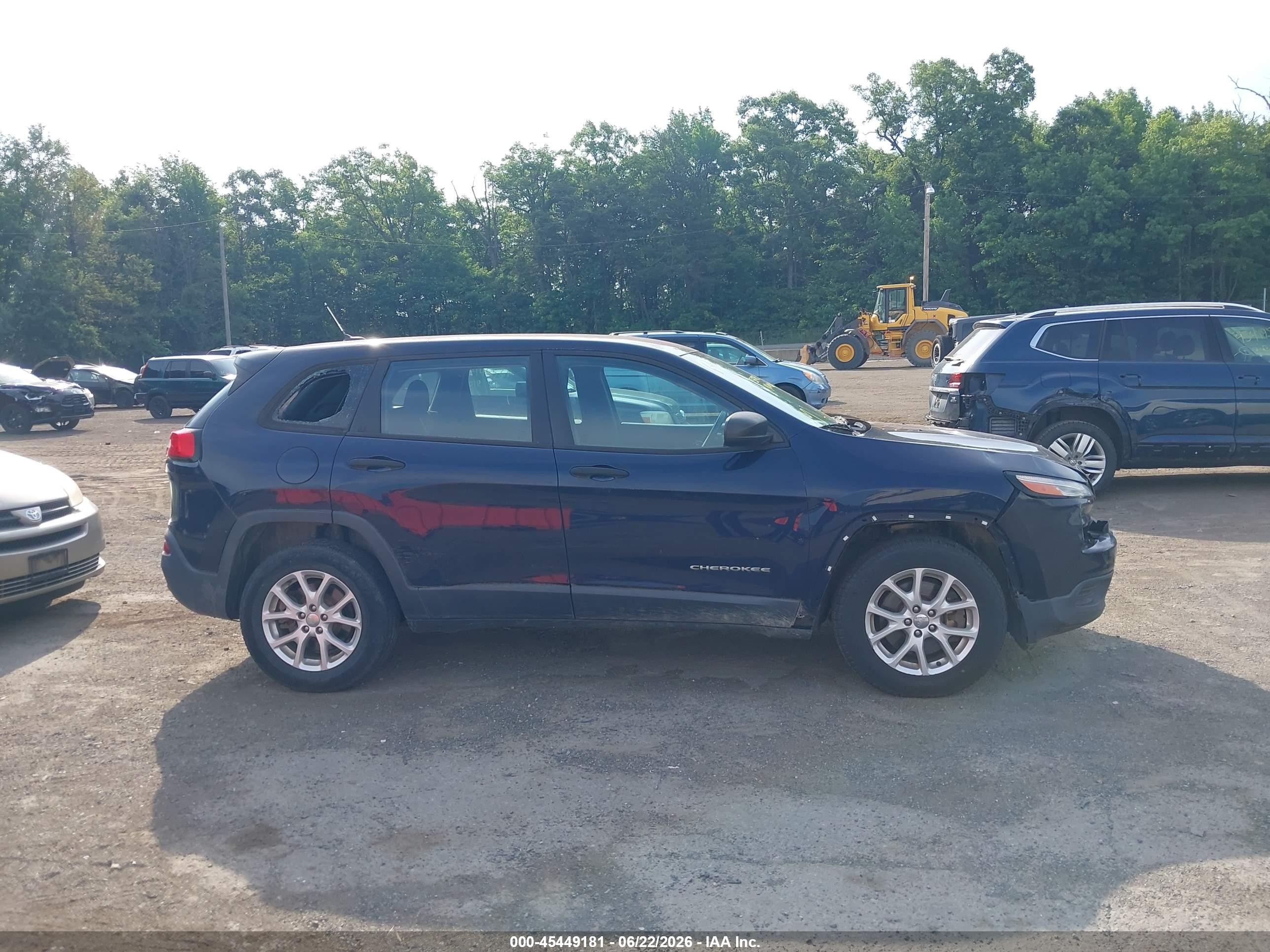 2015 Jeep Cherokee Sport Blue vin: 1C4PJMAB4FW577624