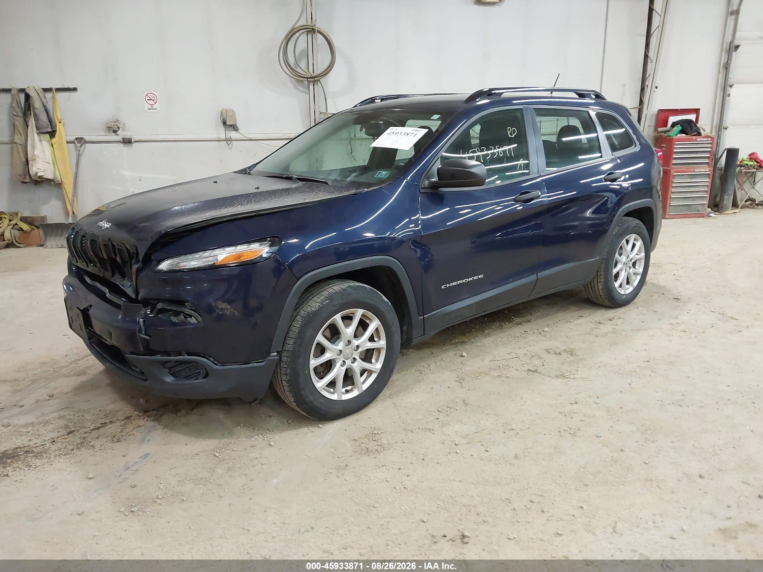 2015 Jeep Cherokee Sport Синий vin: 1C4PJMAB4FW650734