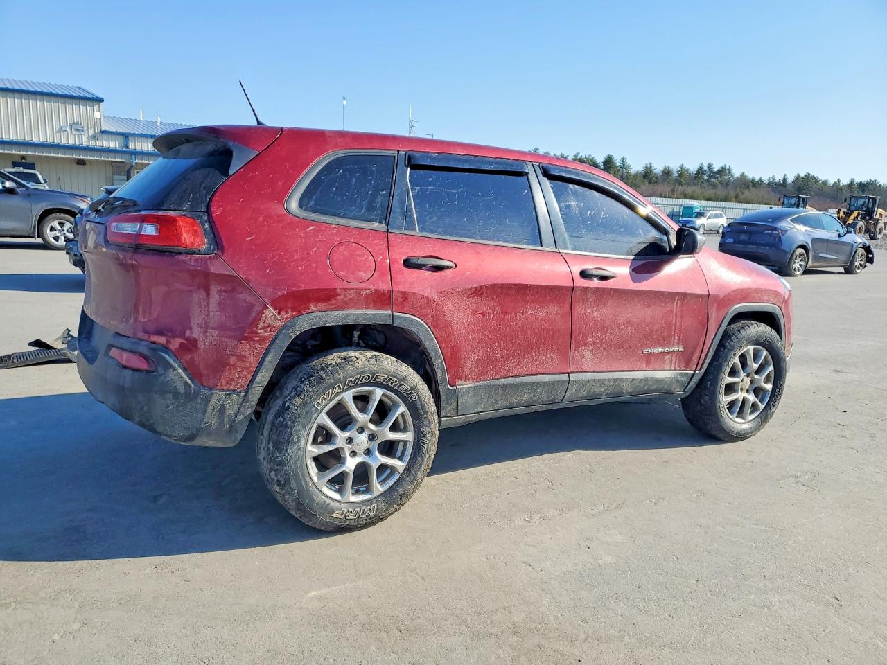 2015 Jeep Cherokee Sport Maroon vin: 1C4PJMAB4FW666559