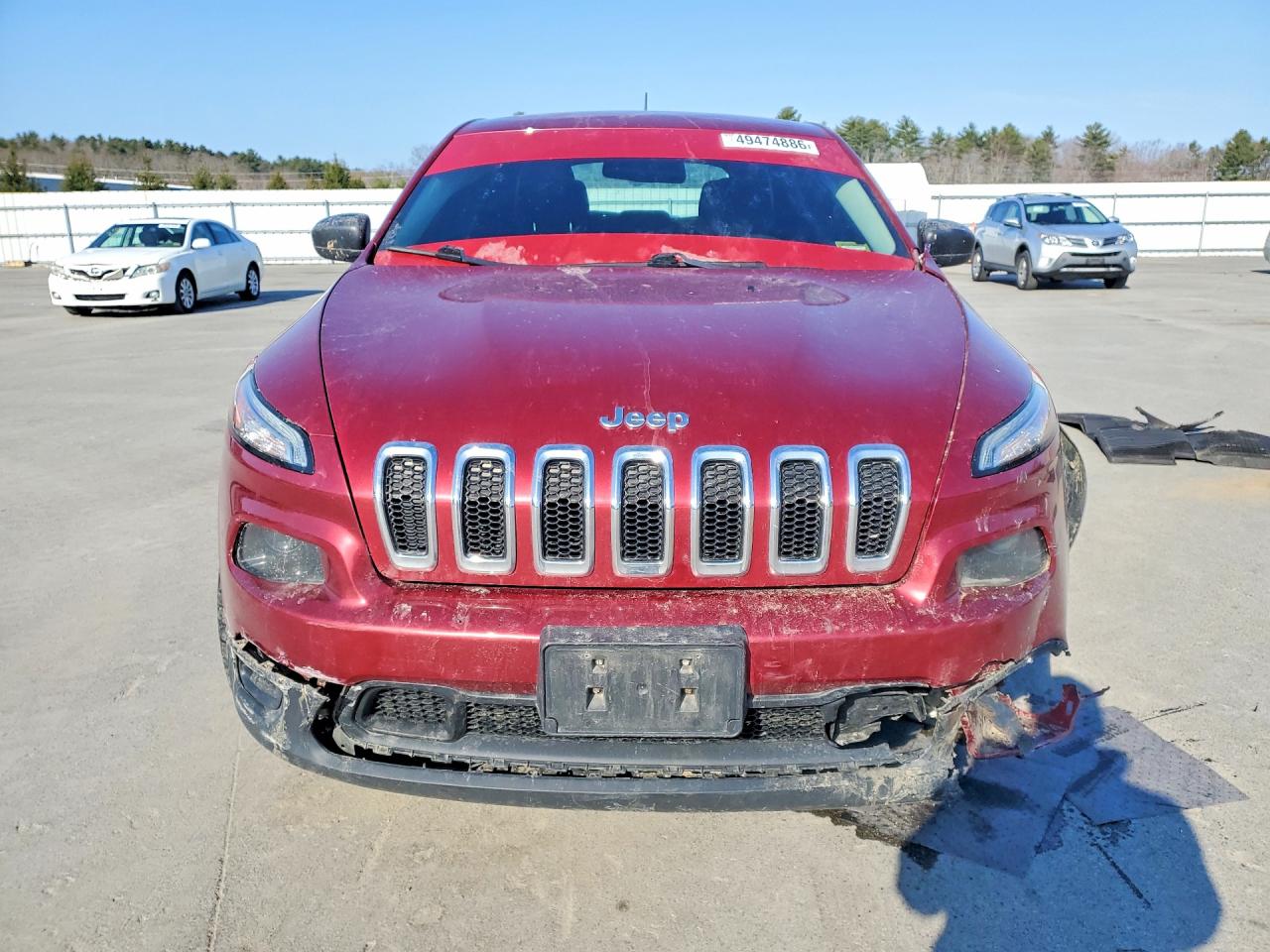 2015 Jeep Cherokee Sport Maroon vin: 1C4PJMAB4FW666559