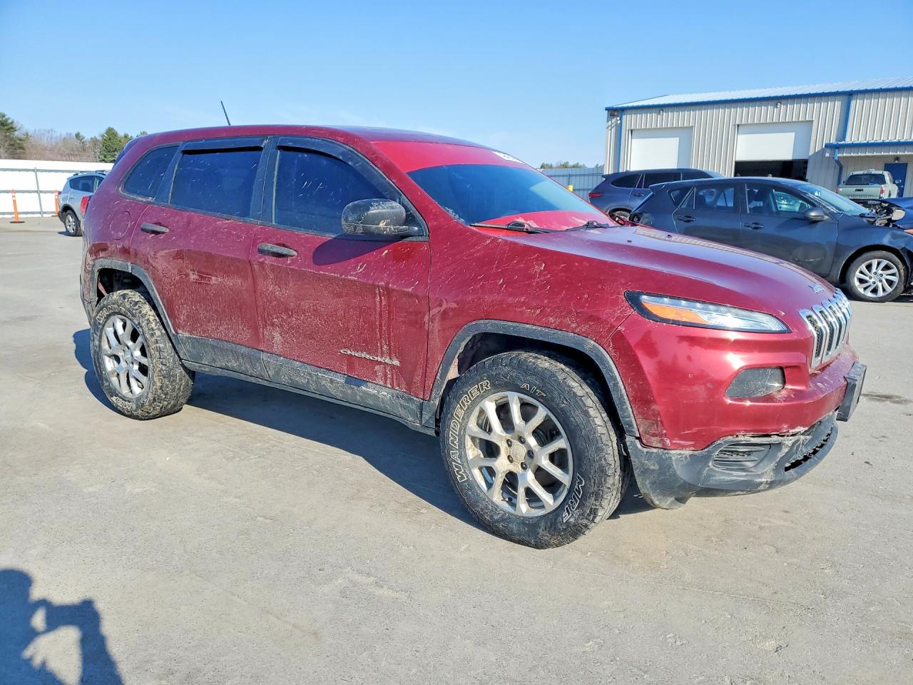 2015 Jeep Cherokee Sport Maroon vin: 1C4PJMAB4FW666559