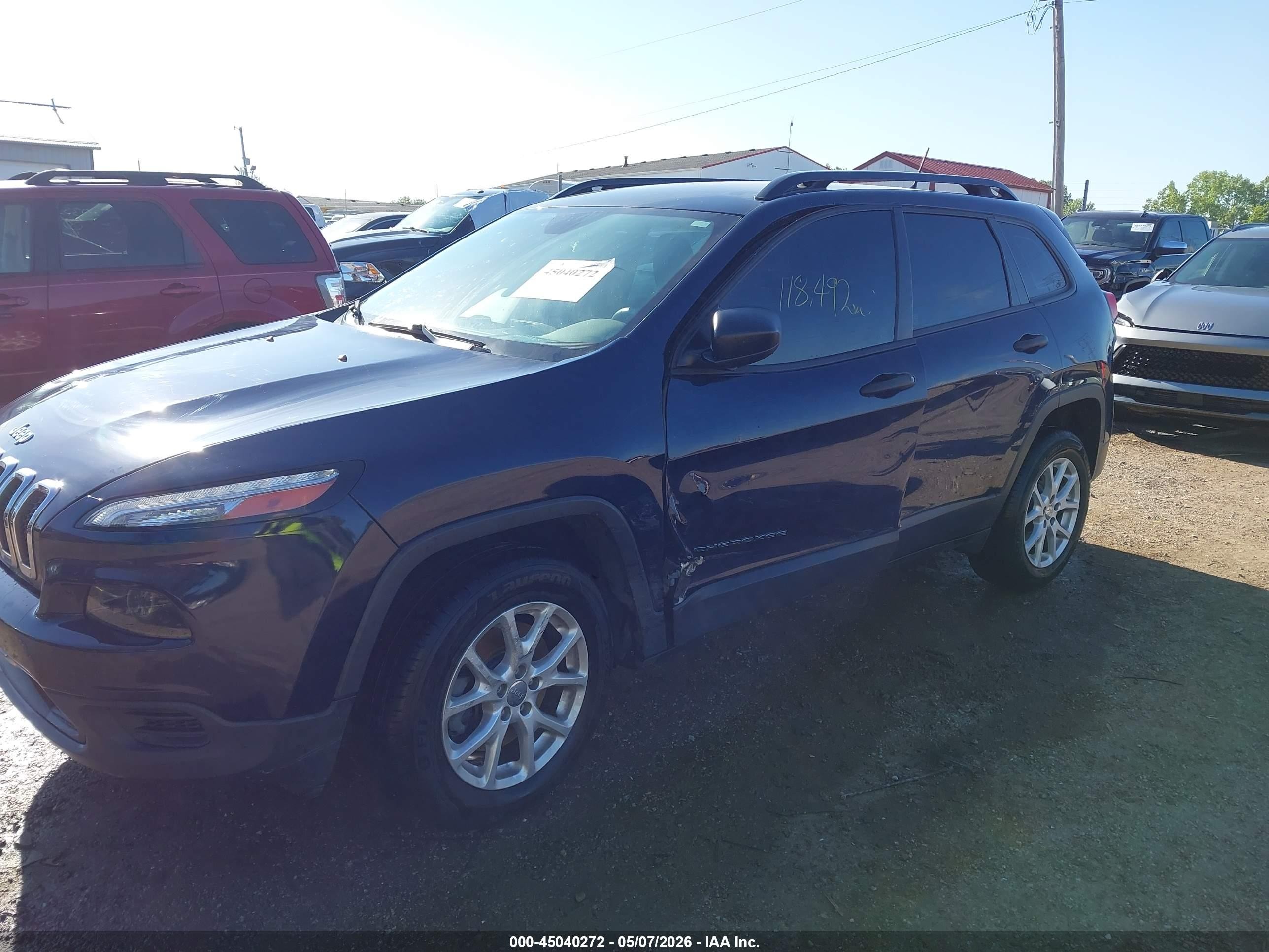 2015 Jeep Cherokee Sport Dark Blue vin: 1C4PJMAB4FW680901