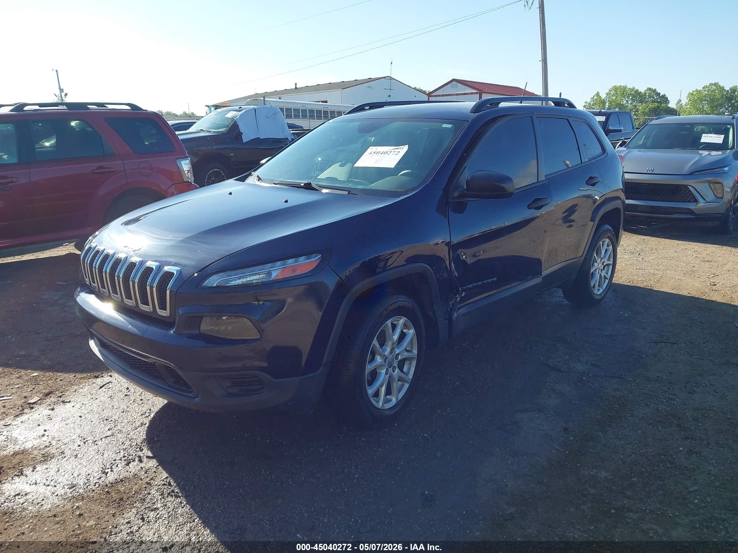 2015 Jeep Cherokee Sport Dark Blue vin: 1C4PJMAB4FW680901