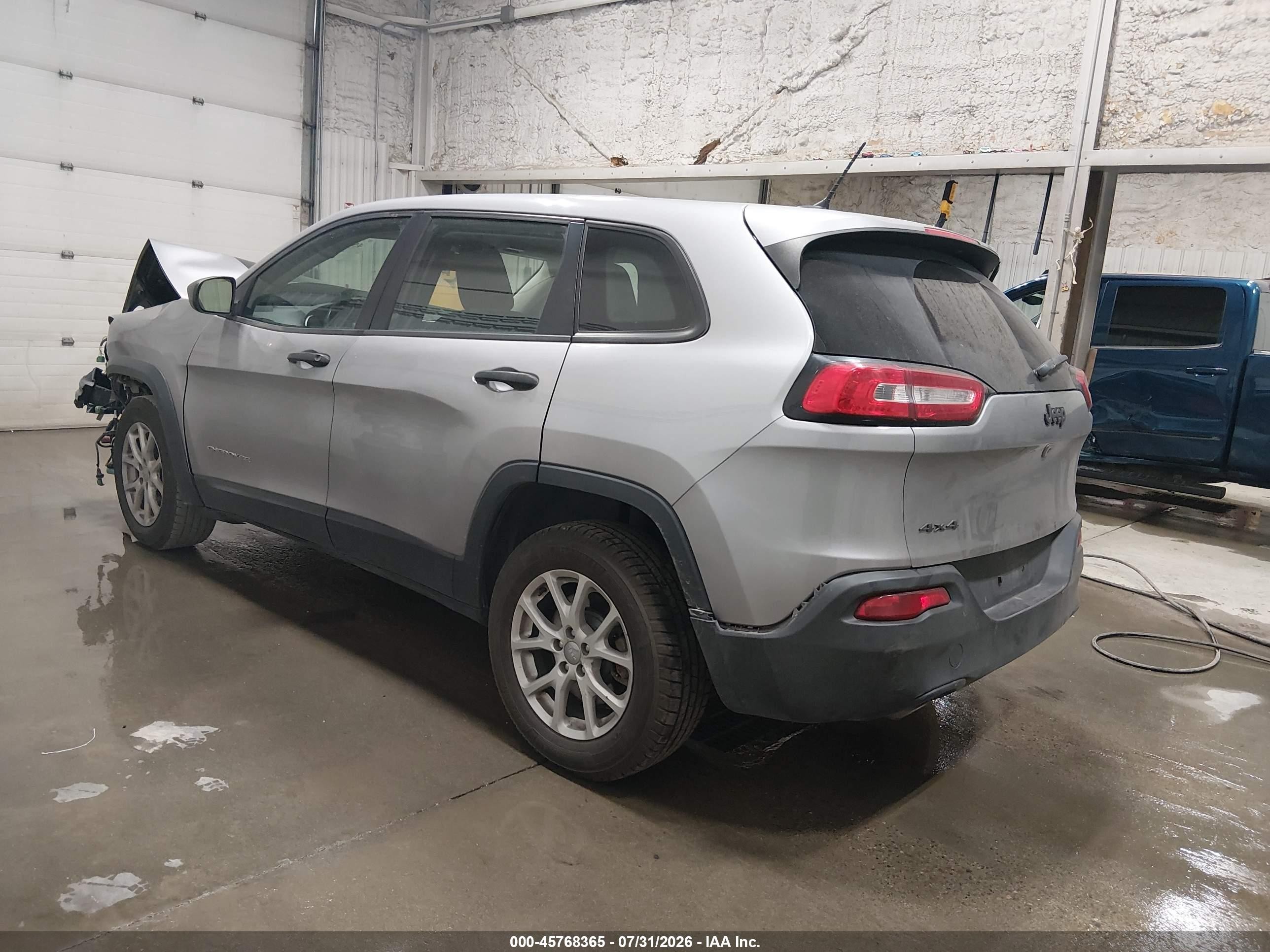 2014 Jeep Cherokee Sport Silver vin: 1C4PJMAB5EW298052