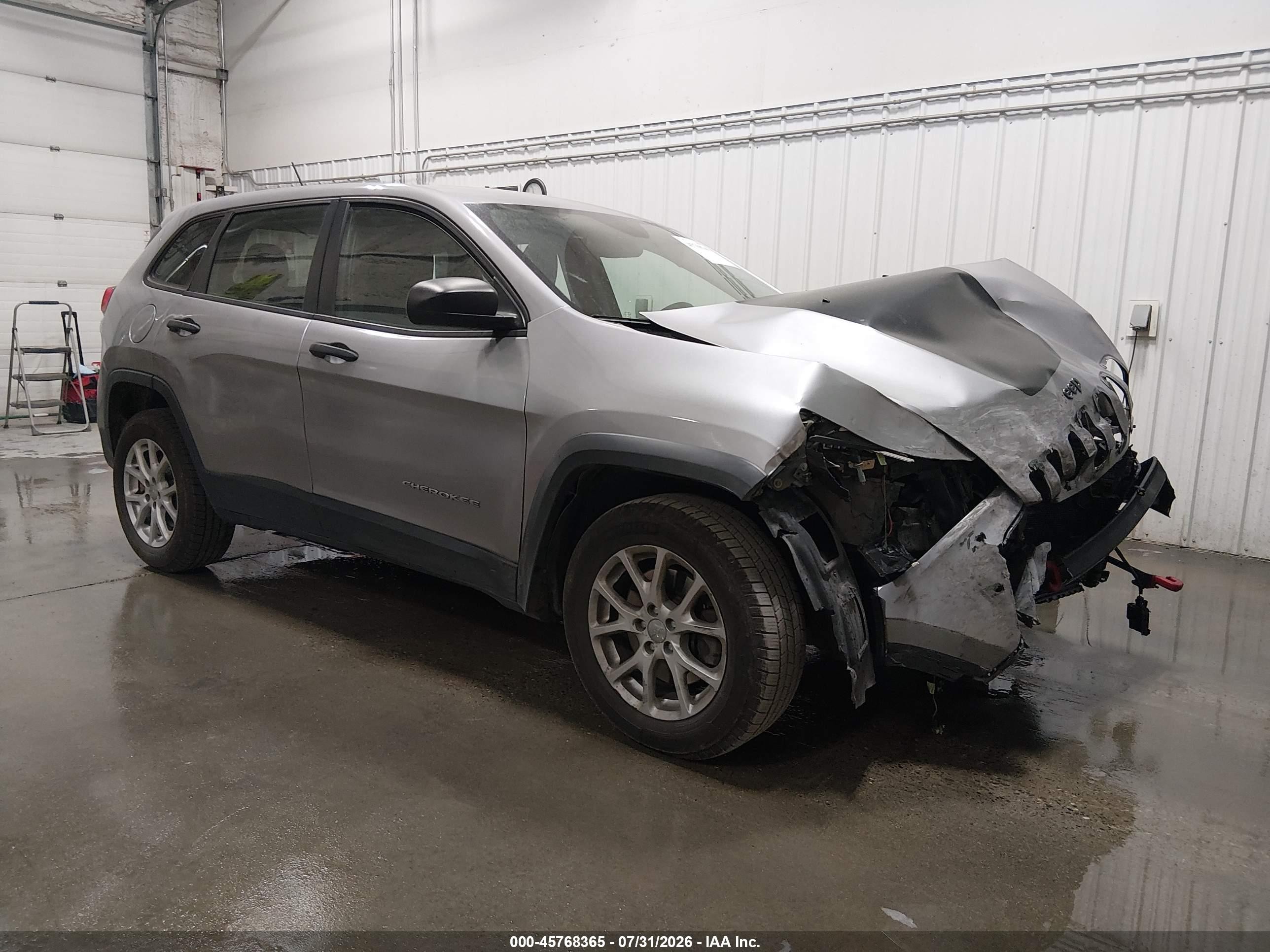 2014 Jeep Cherokee Sport Silver vin: 1C4PJMAB5EW298052