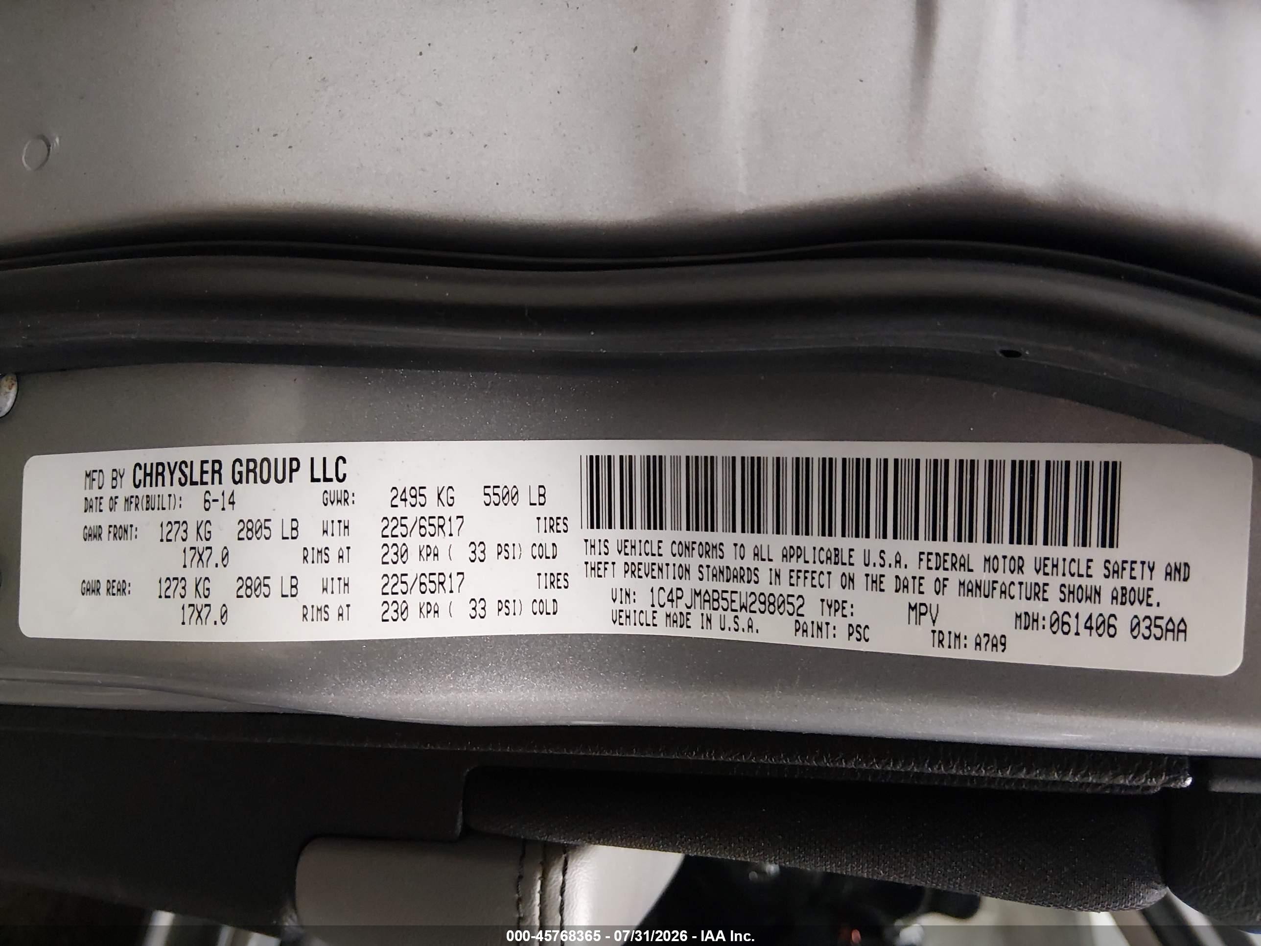 2014 Jeep Cherokee Sport Silver vin: 1C4PJMAB5EW298052