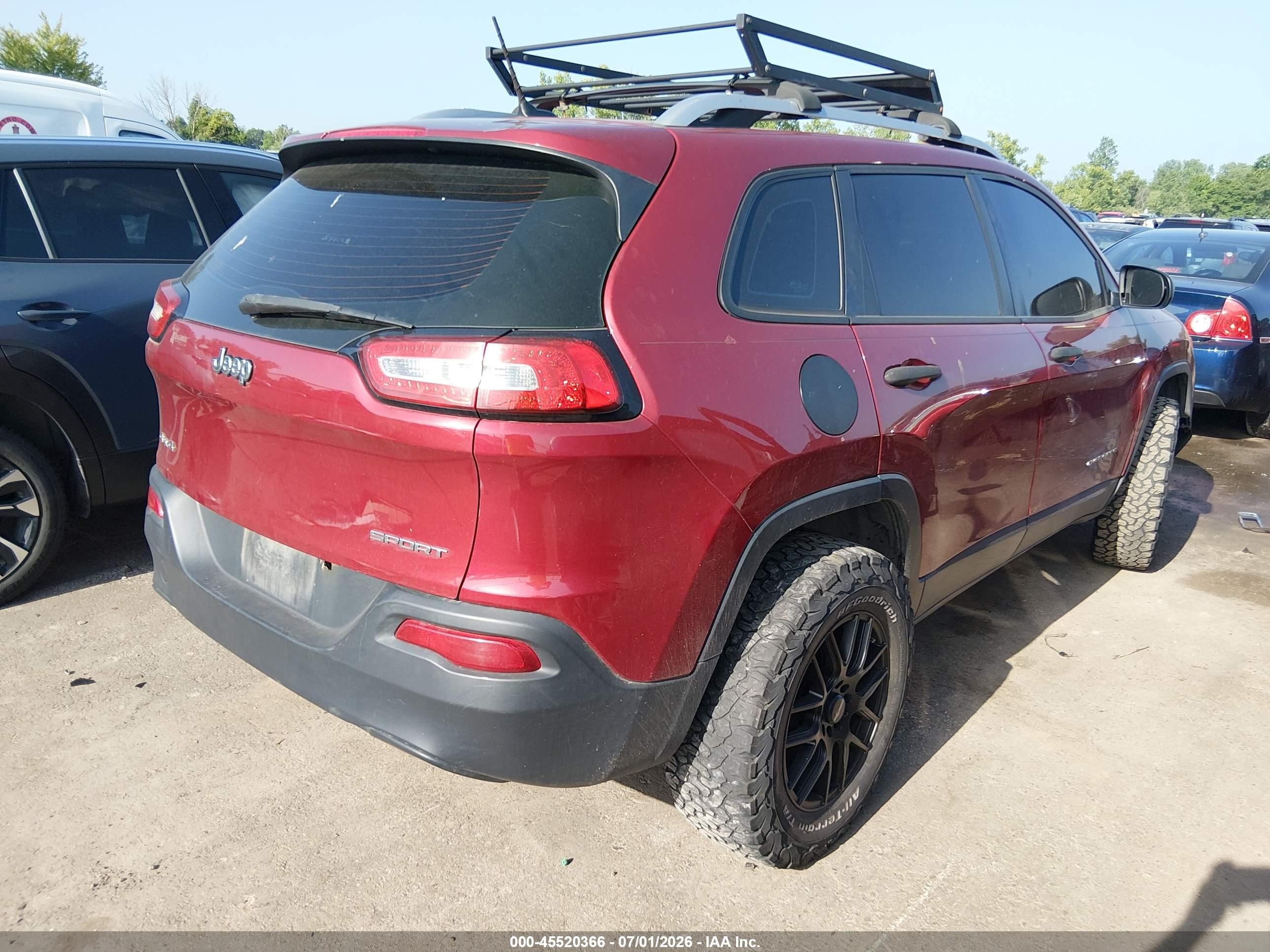 2014 Jeep Cherokee Sport Red vin: 1C4PJMAB5EW309664