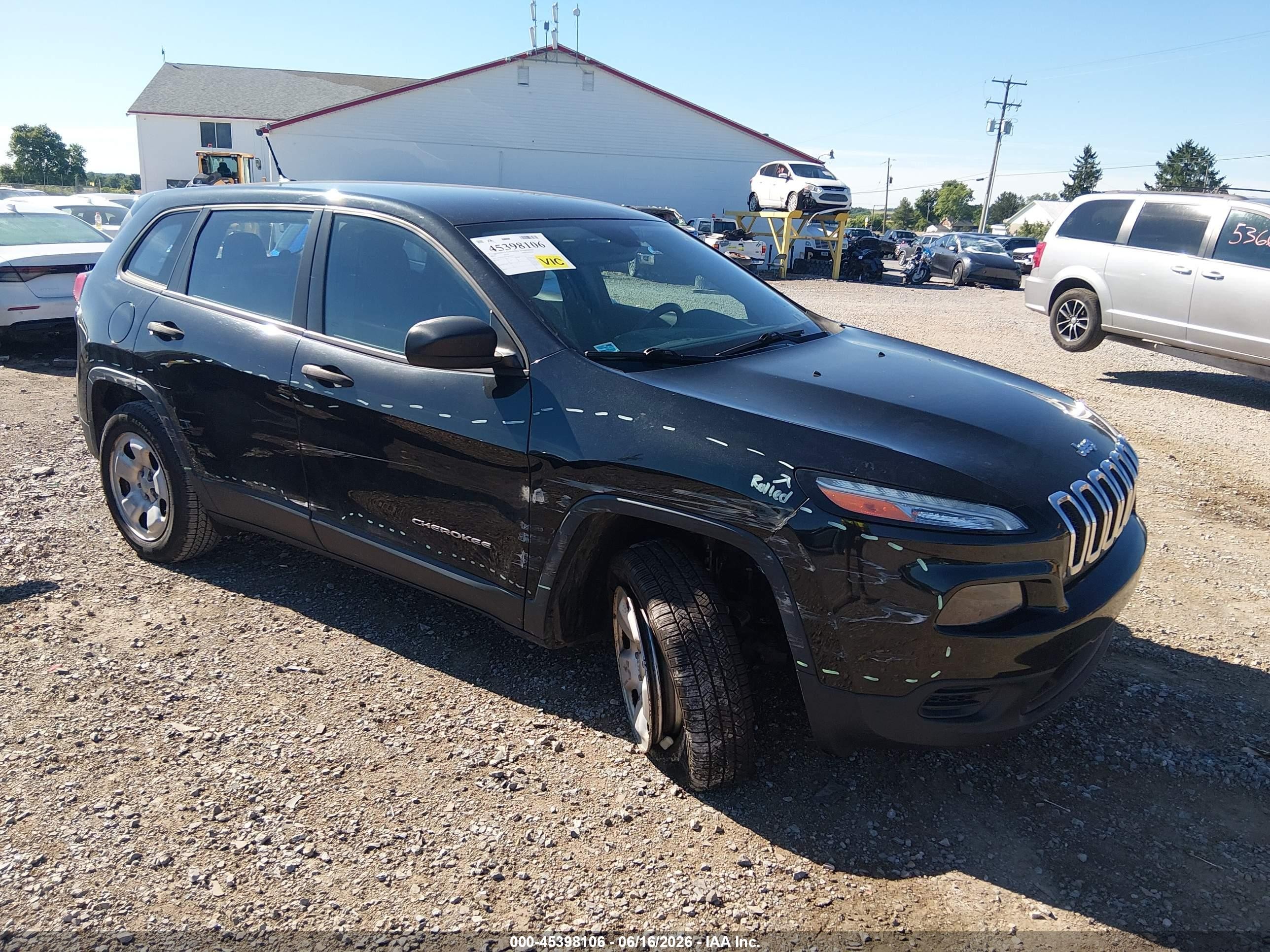 2015 Jeep Cherokee Sport Черный vin: 1C4PJMAB5FW647969