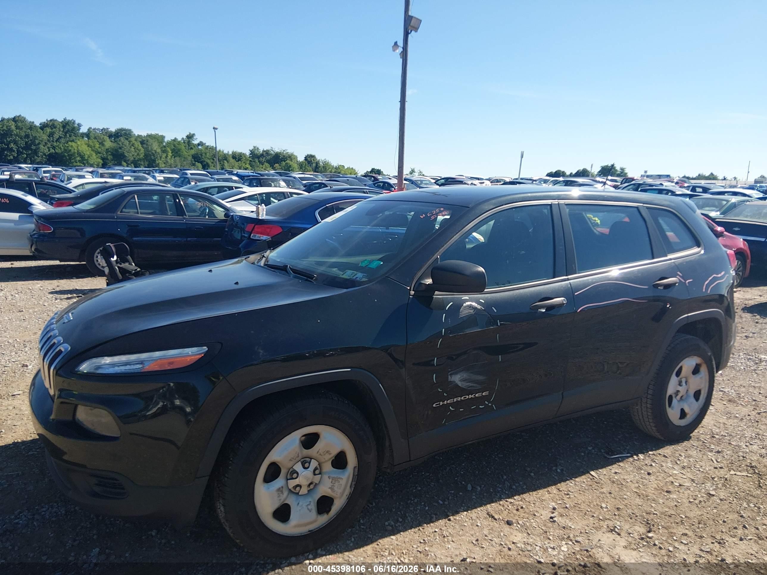 2015 Jeep Cherokee Sport Черный vin: 1C4PJMAB5FW647969