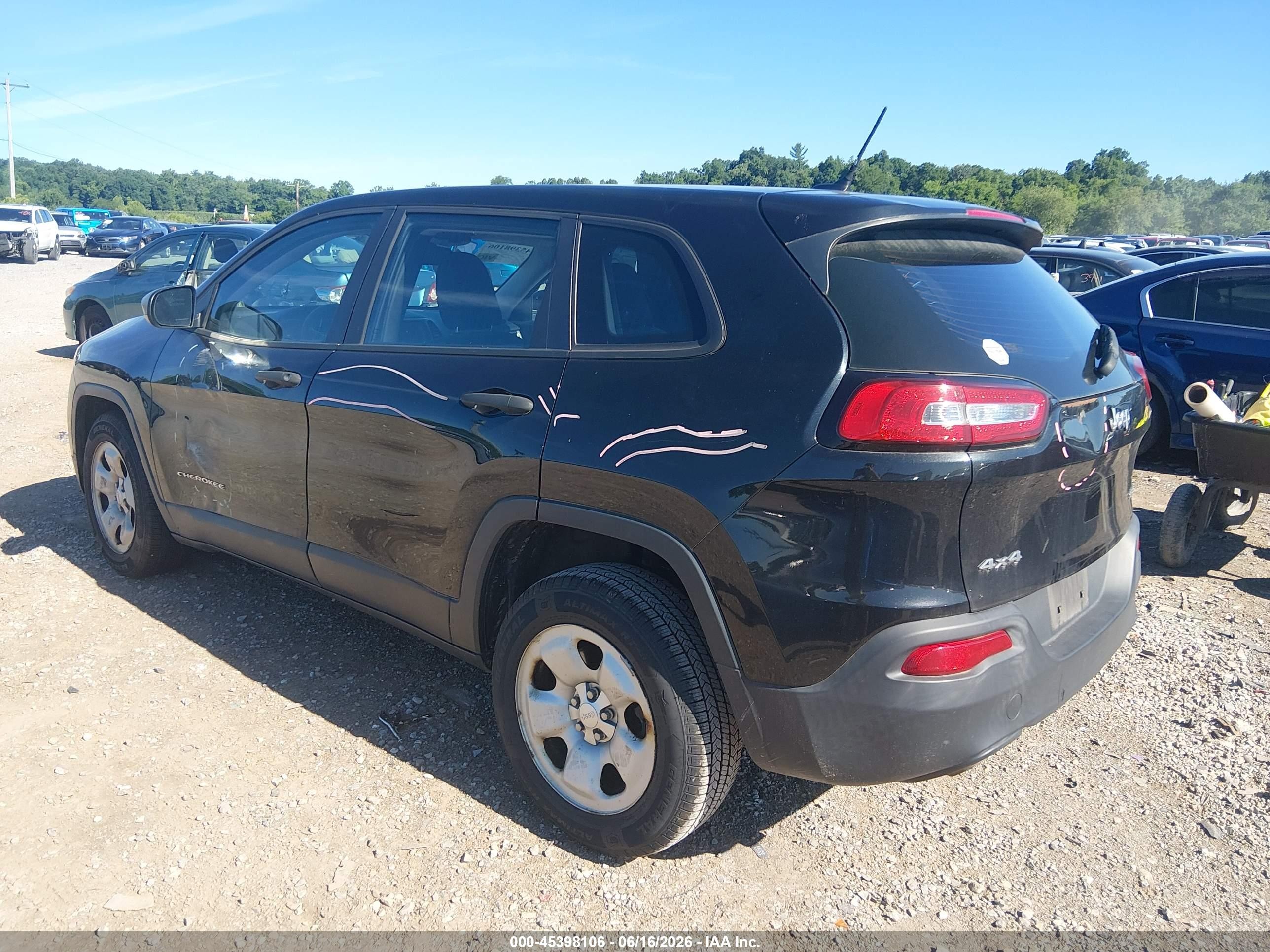 2015 Jeep Cherokee Sport Черный vin: 1C4PJMAB5FW647969