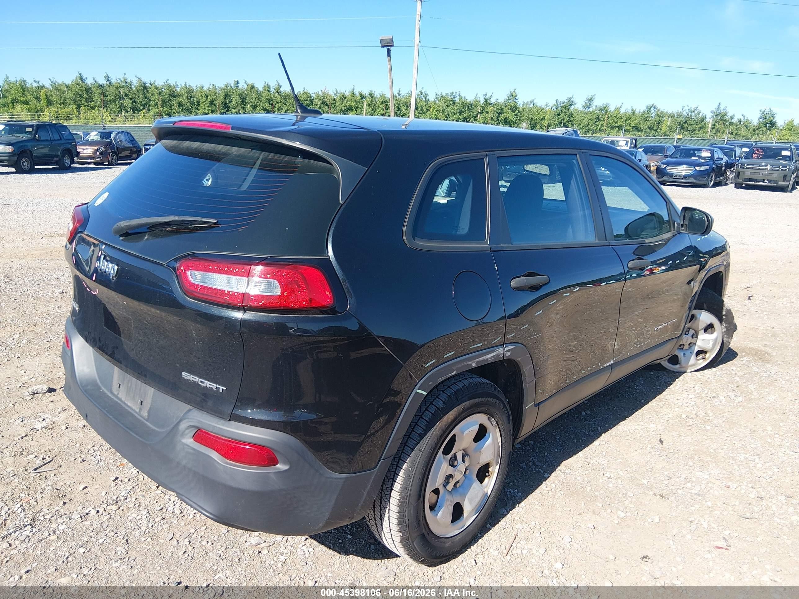 2015 Jeep Cherokee Sport Черный vin: 1C4PJMAB5FW647969
