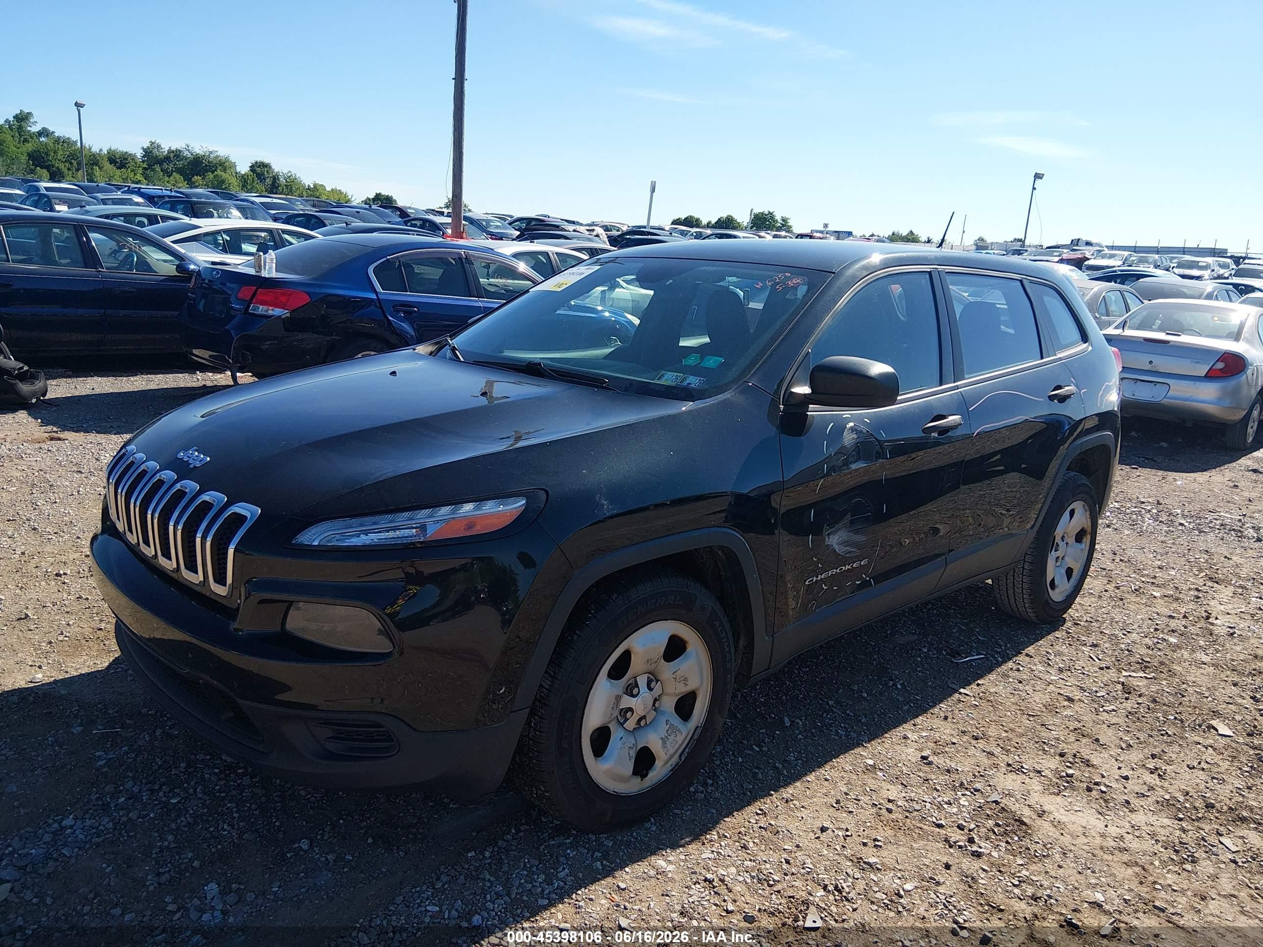 2015 Jeep Cherokee Sport Черный vin: 1C4PJMAB5FW647969