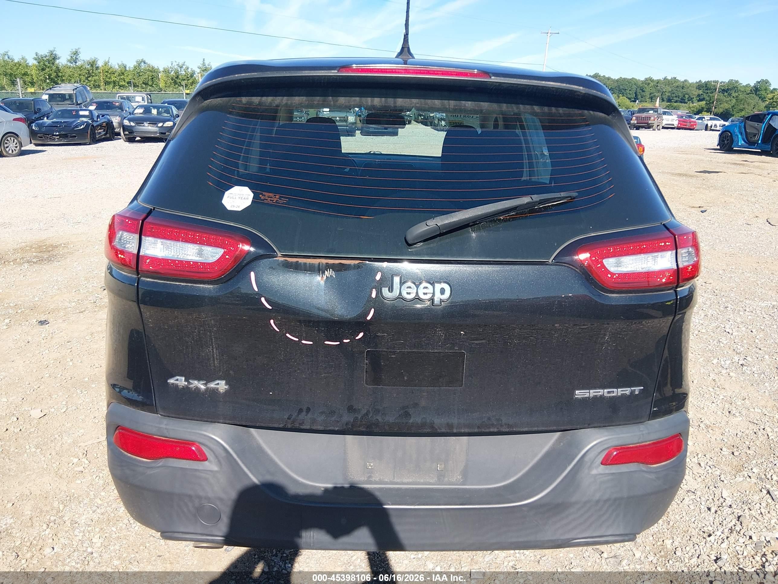 2015 Jeep Cherokee Sport Черный vin: 1C4PJMAB5FW647969
