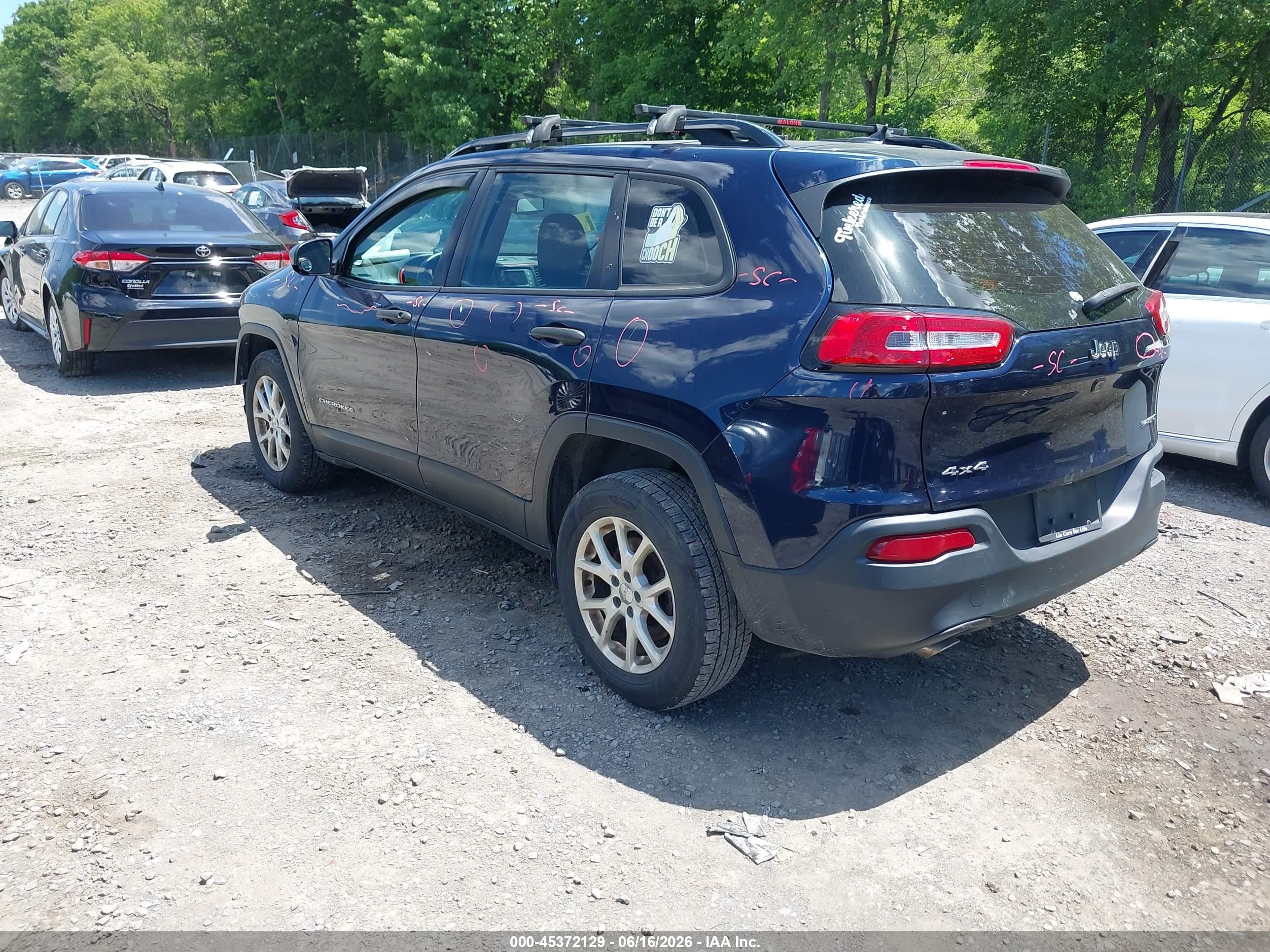 2015 Jeep Cherokee Sport Синий vin: 1C4PJMAB5FW764807