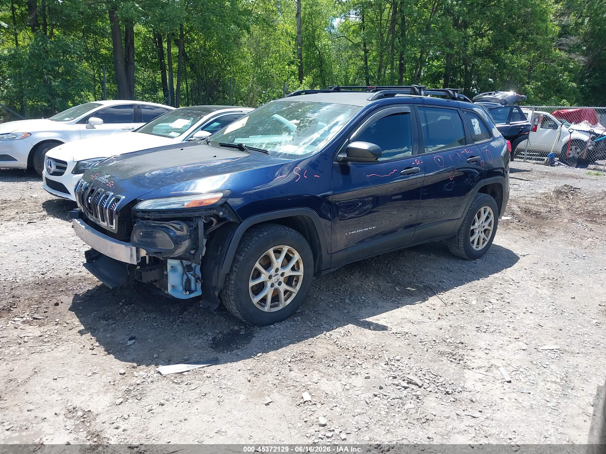 2015 Jeep Cherokee Sport Синий vin: 1C4PJMAB5FW764807