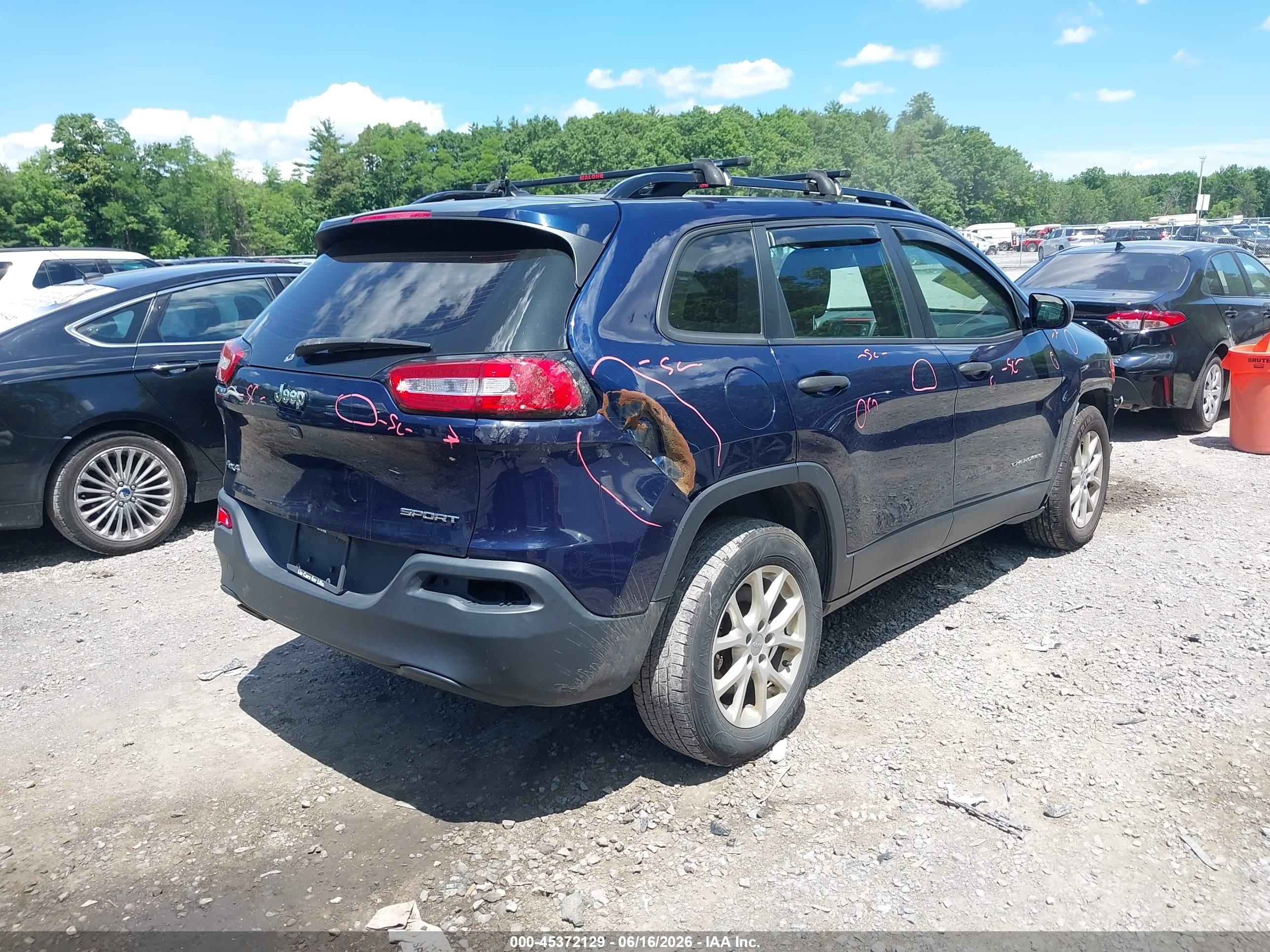 2015 Jeep Cherokee Sport Синий vin: 1C4PJMAB5FW764807