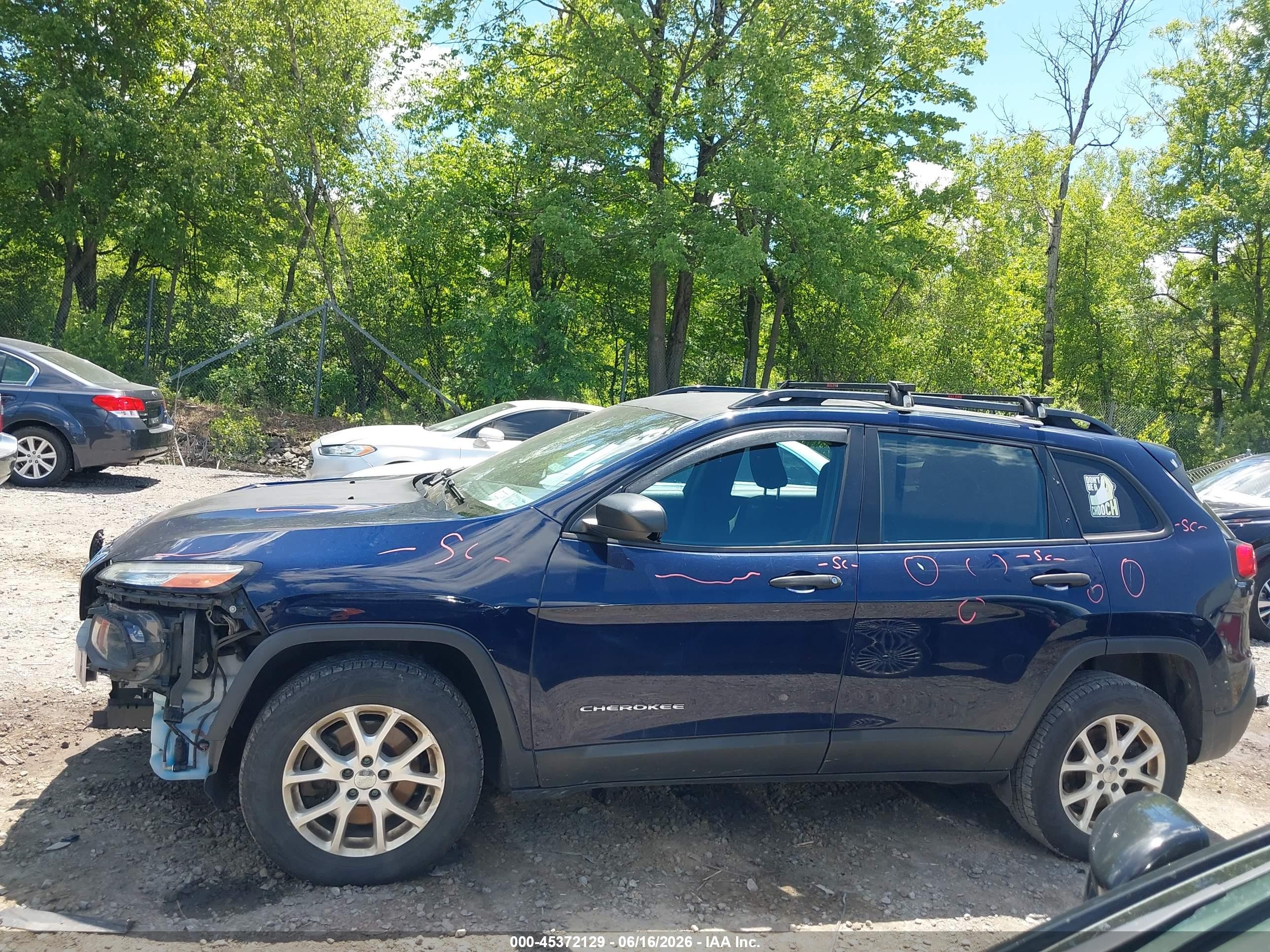 2015 Jeep Cherokee Sport Синий vin: 1C4PJMAB5FW764807