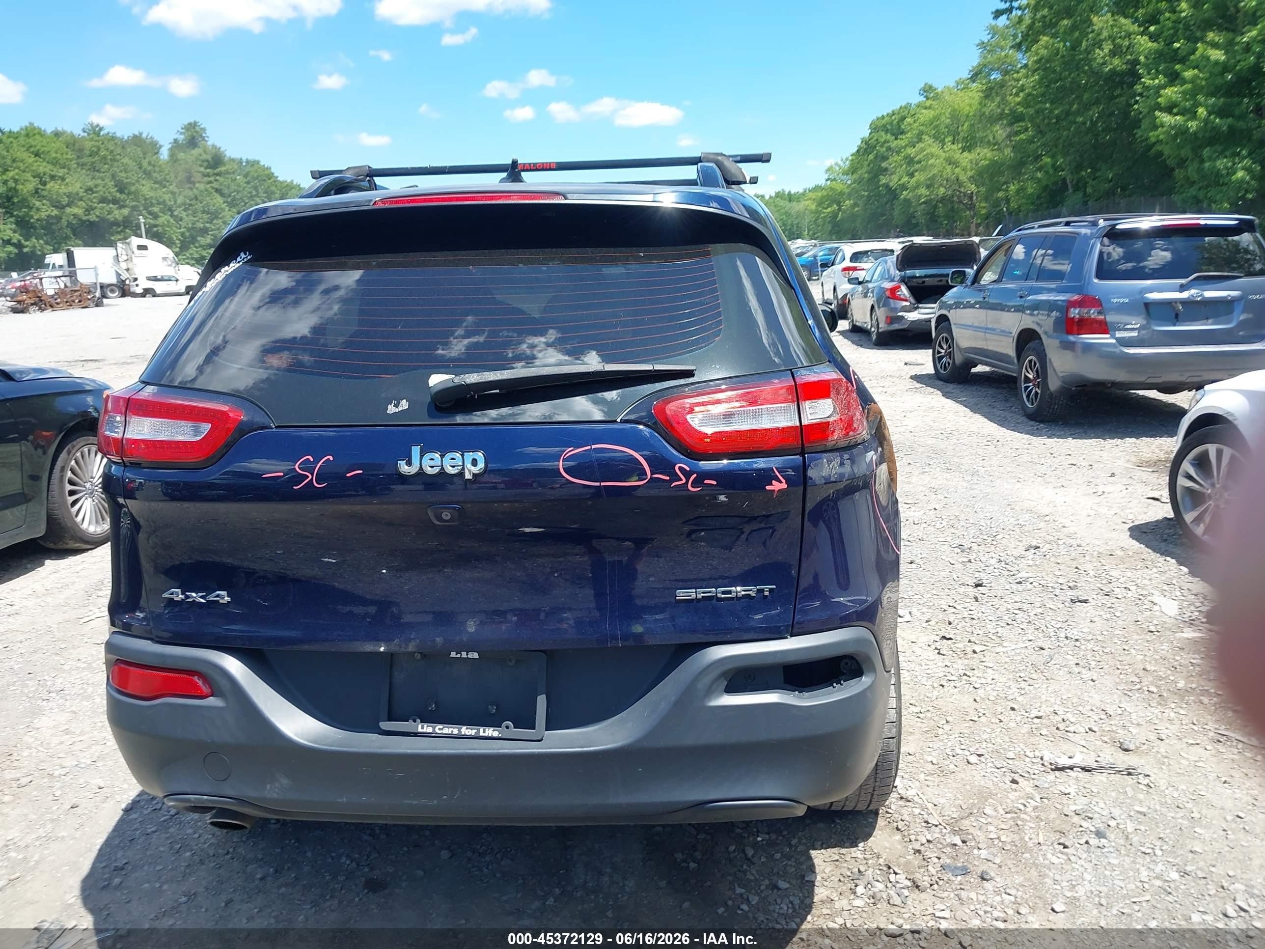 2015 Jeep Cherokee Sport Синий vin: 1C4PJMAB5FW764807