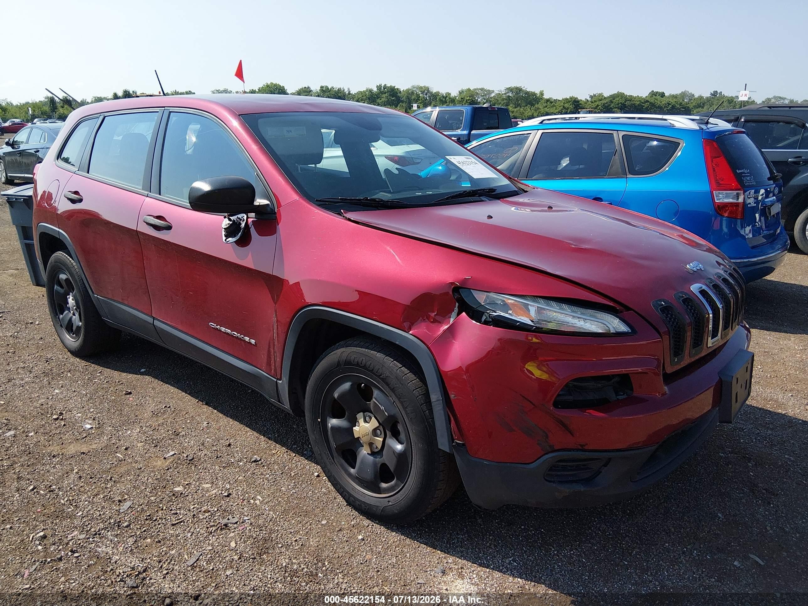 2015 Jeep Cherokee Sport Red vin: 1C4PJMAB5FW775824