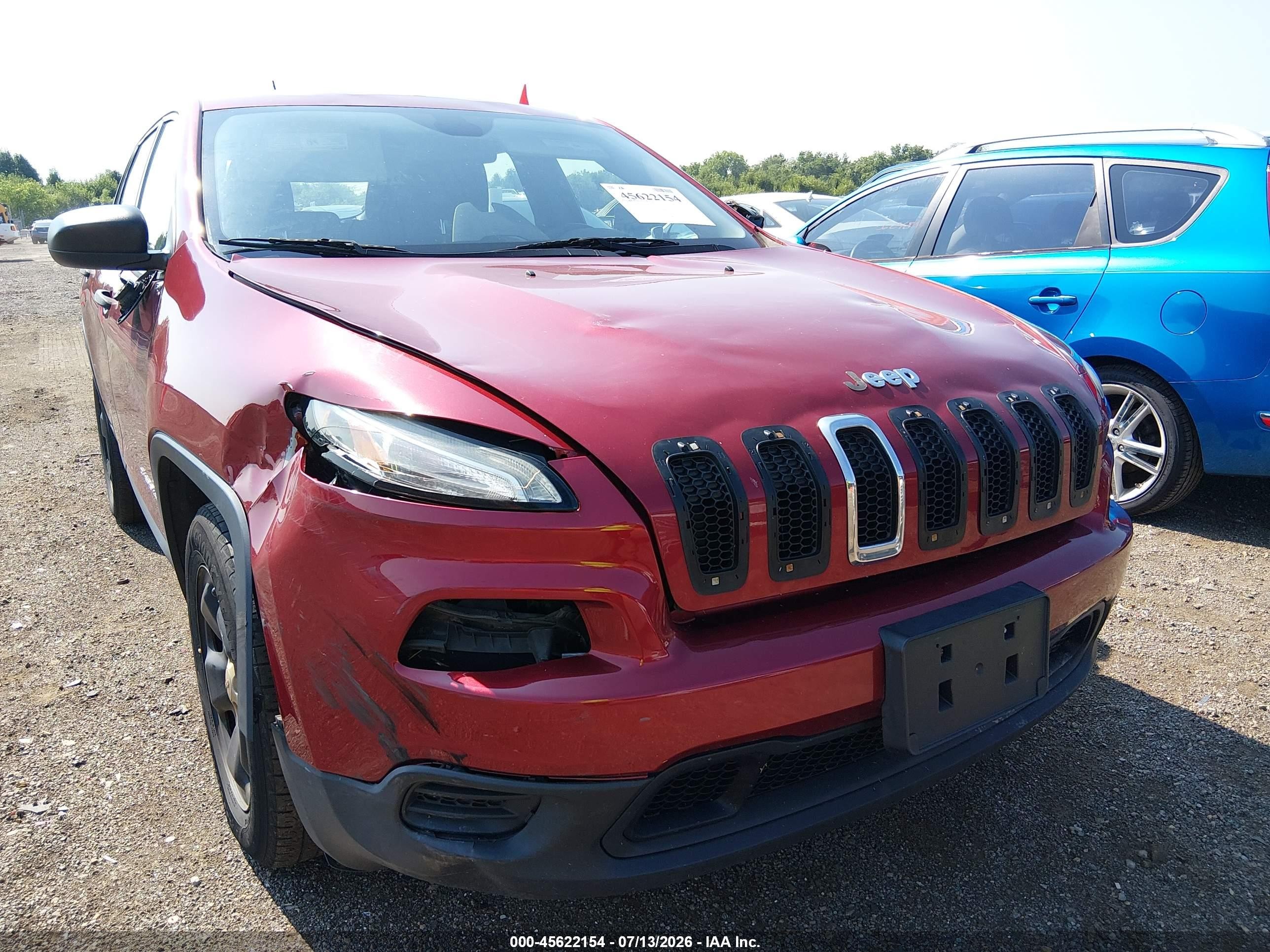 2015 Jeep Cherokee Sport Красный vin: 1C4PJMAB5FW775824