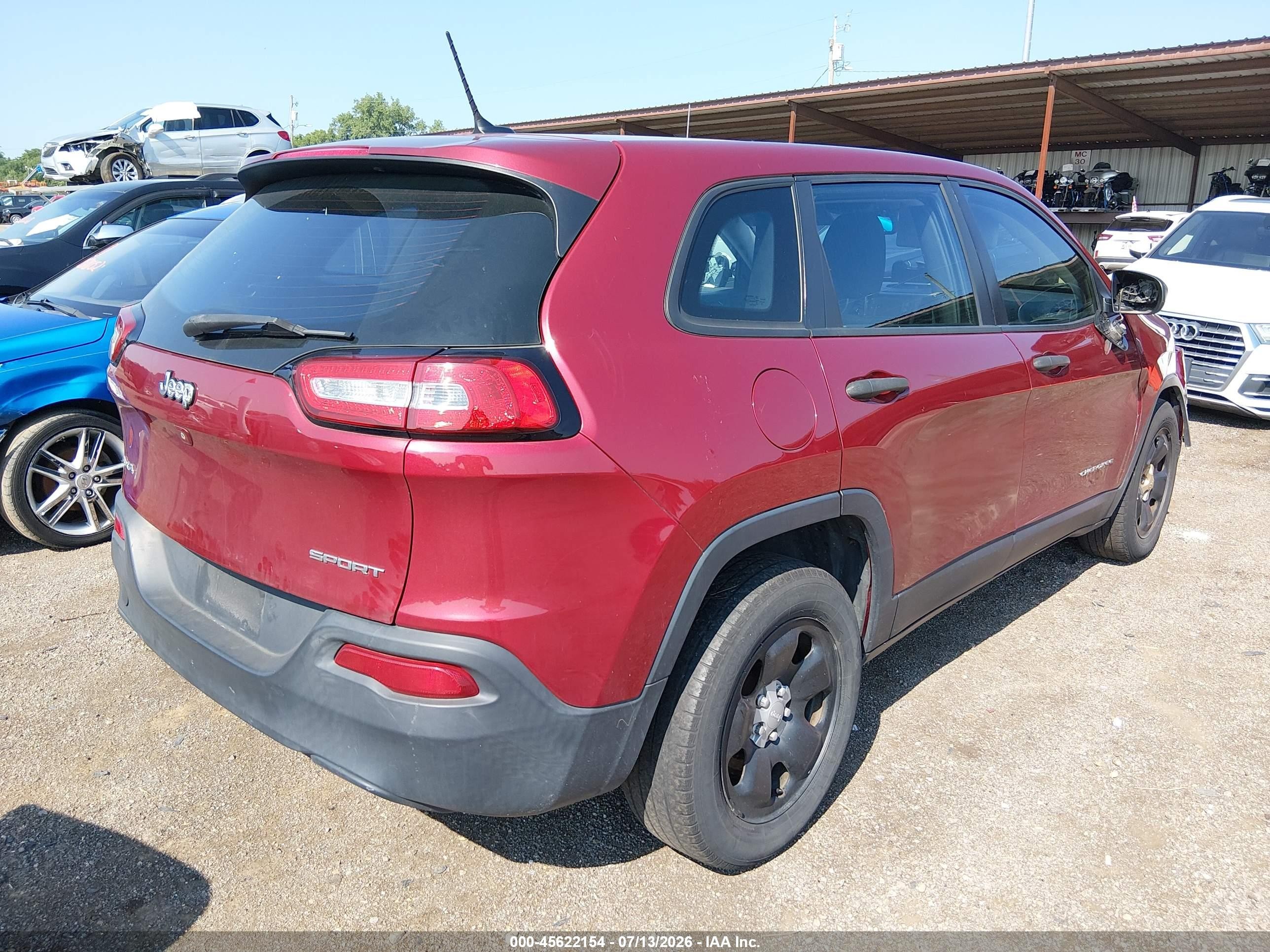 2015 Jeep Cherokee Sport Красный vin: 1C4PJMAB5FW775824