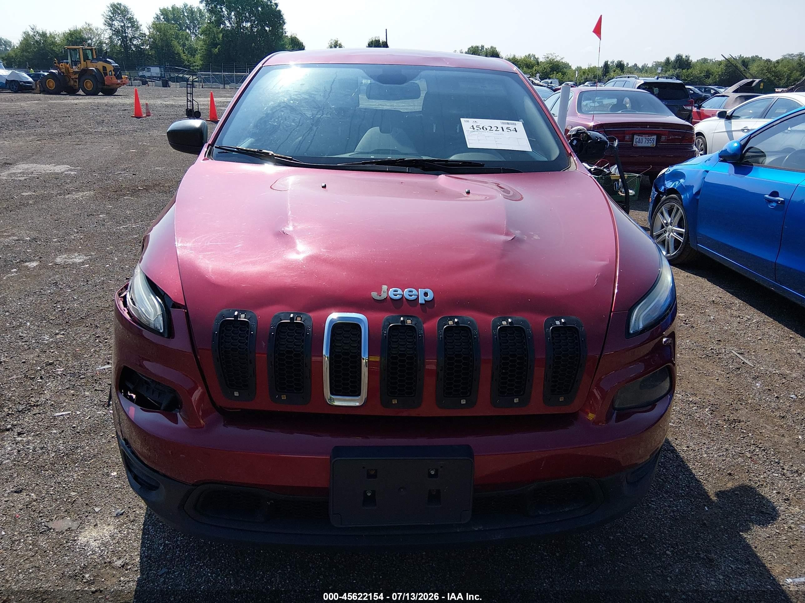 2015 Jeep Cherokee Sport Красный vin: 1C4PJMAB5FW775824