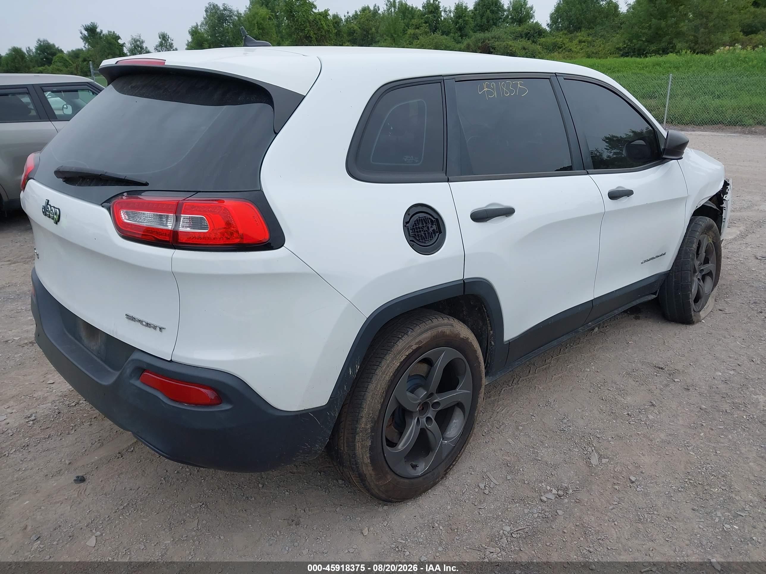 2014 Jeep Cherokee Sport Белый vin: 1C4PJMAB6EW121431