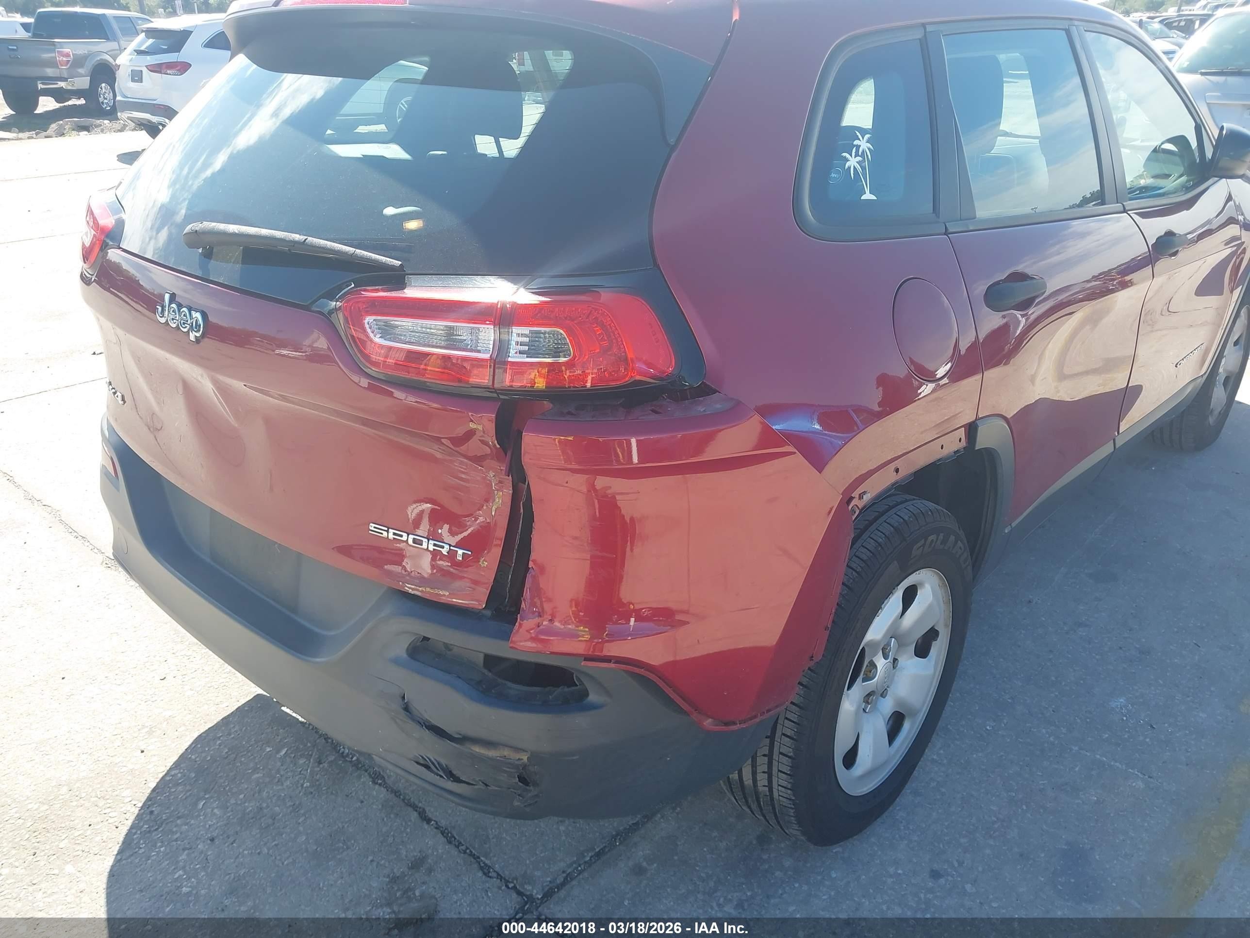2014 Jeep Cherokee Sport Red vin: 1C4PJMAB6EW297718
