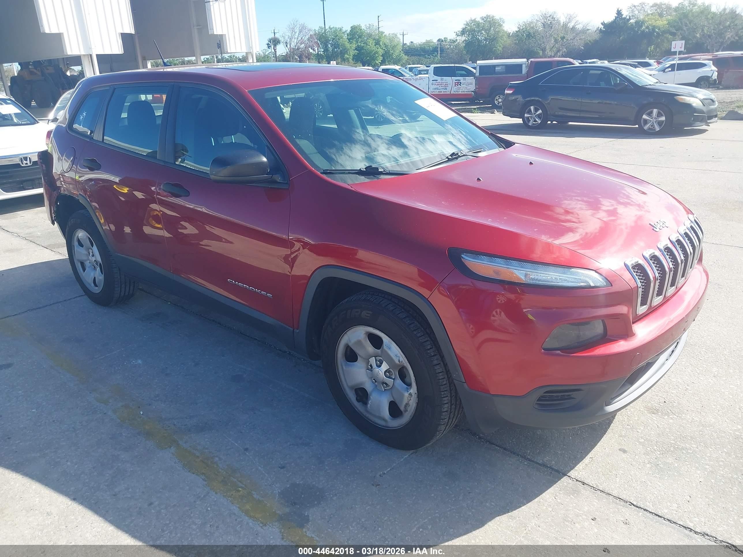 2014 Jeep Cherokee Sport Red vin: 1C4PJMAB6EW297718