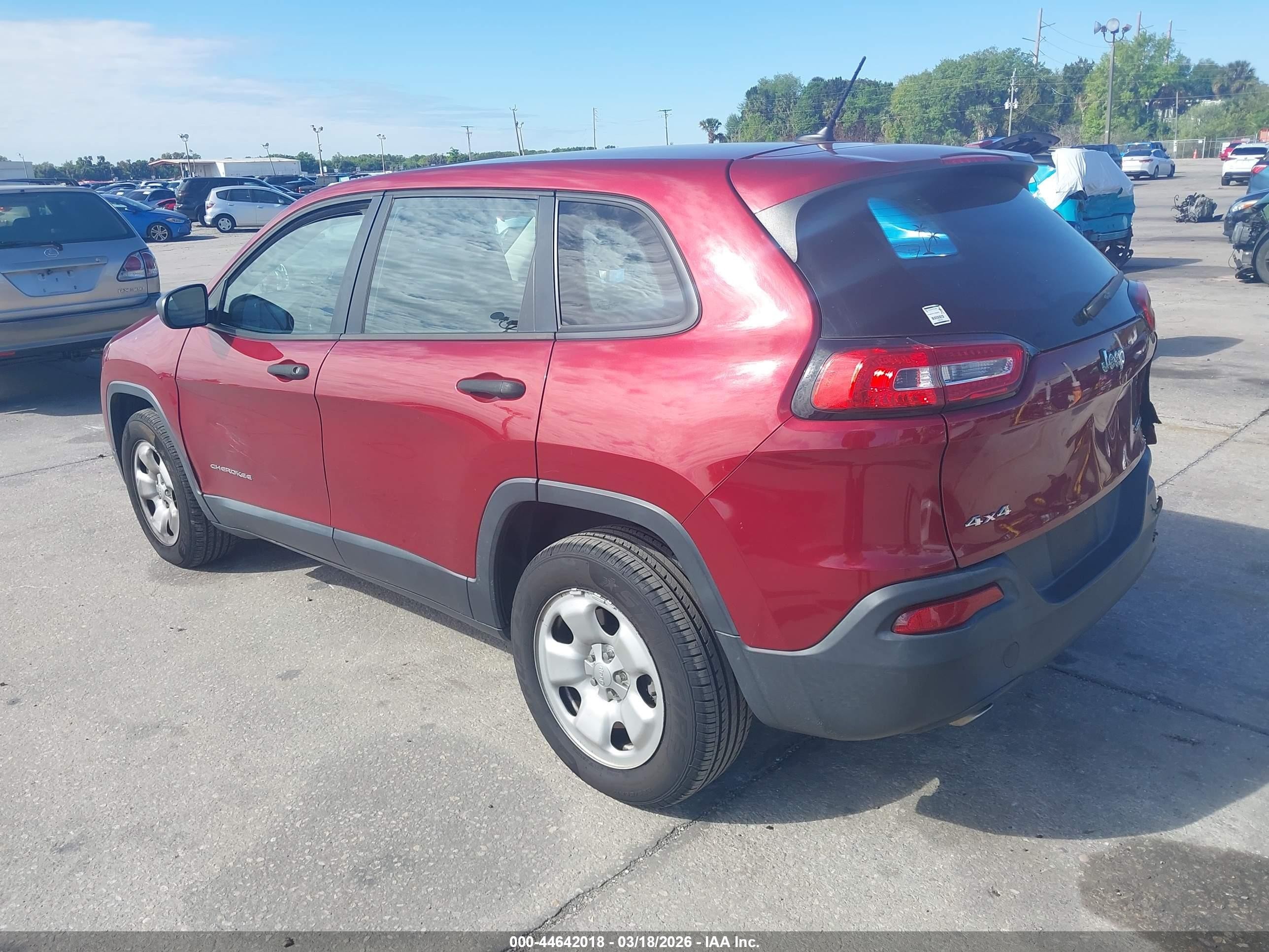 2014 Jeep Cherokee Sport Red vin: 1C4PJMAB6EW297718