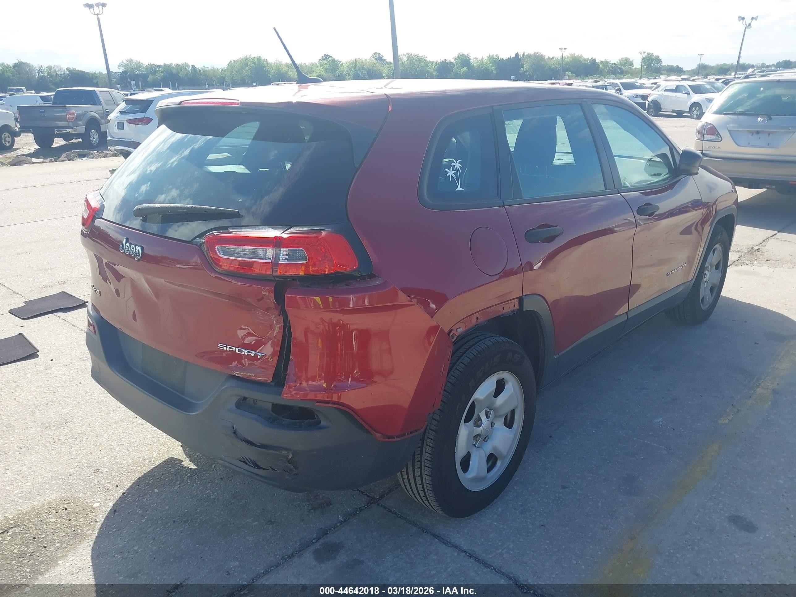 2014 Jeep Cherokee Sport Red vin: 1C4PJMAB6EW297718