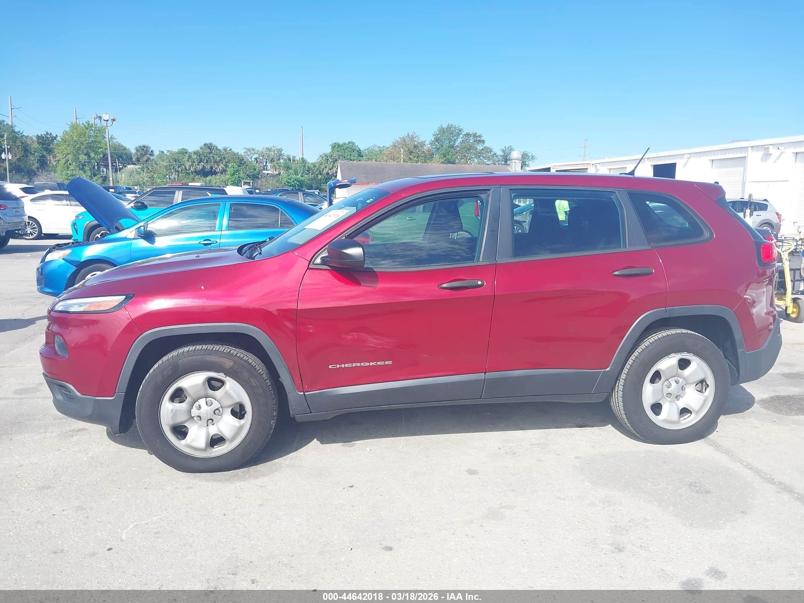 2014 Jeep Cherokee Sport Red vin: 1C4PJMAB6EW297718