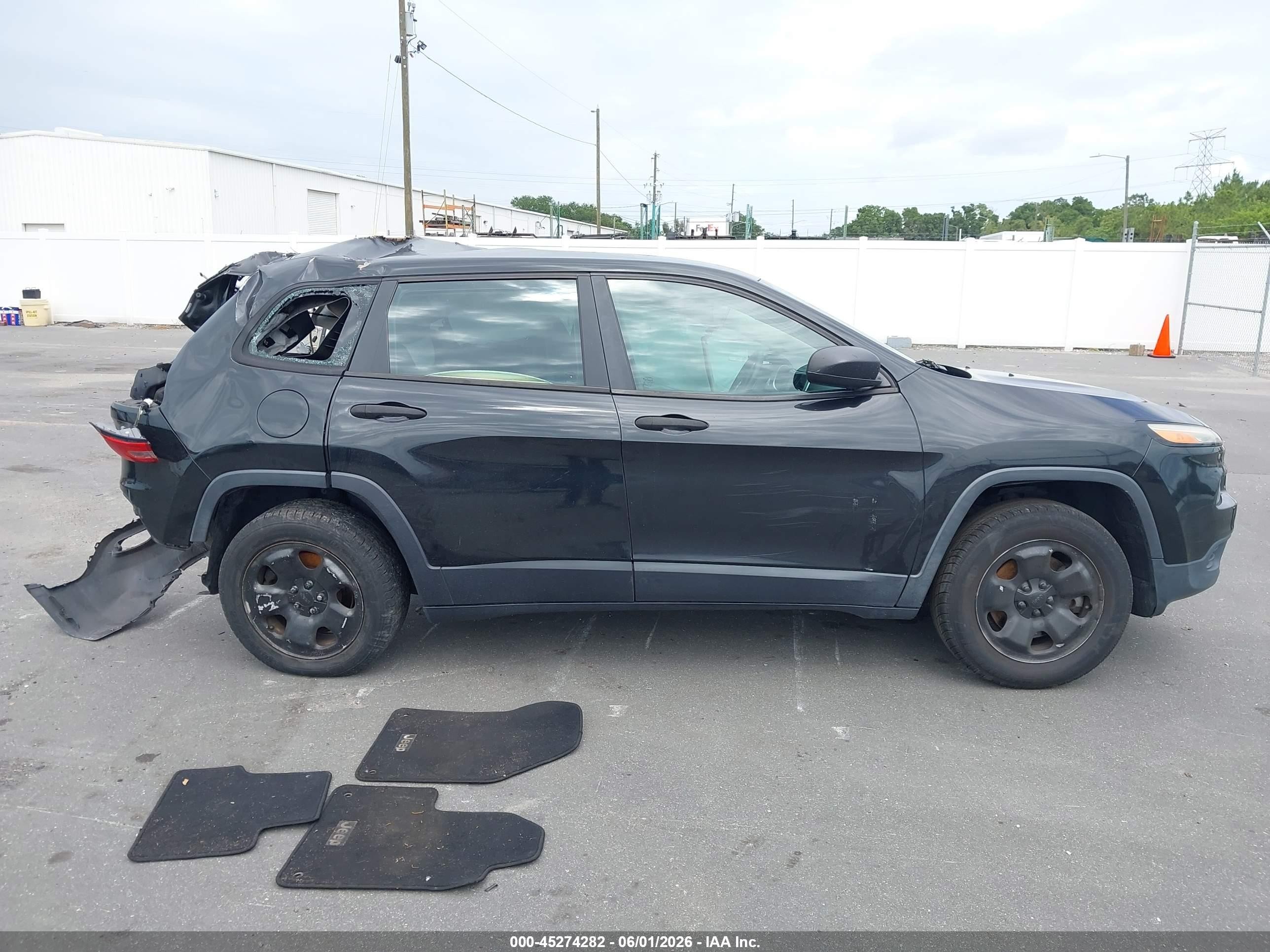 2014 Jeep Cherokee Sport Black vin: 1C4PJMAB7EW121762