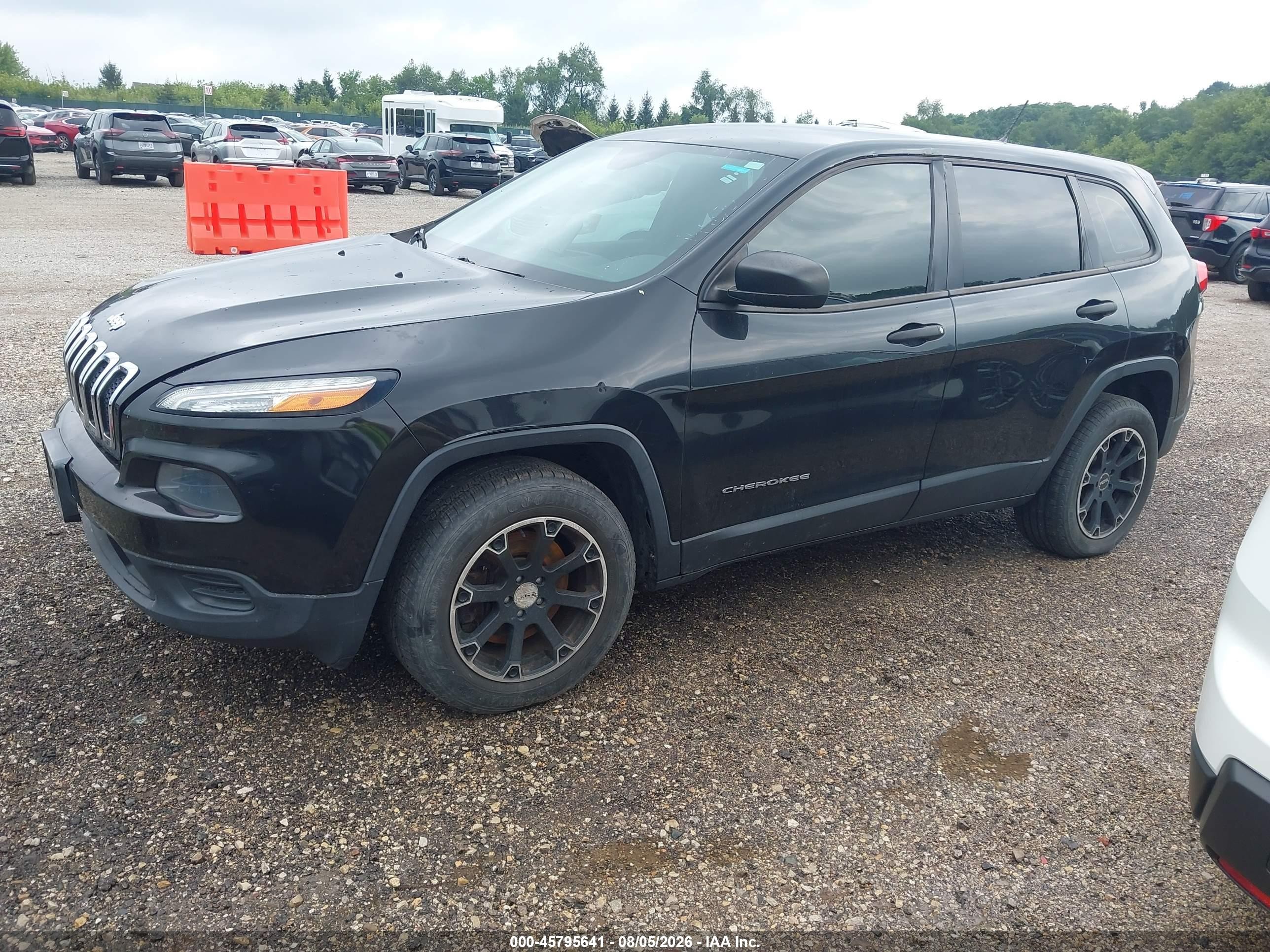2014 Jeep Cherokee Sport Black vin: 1C4PJMAB7EW149870