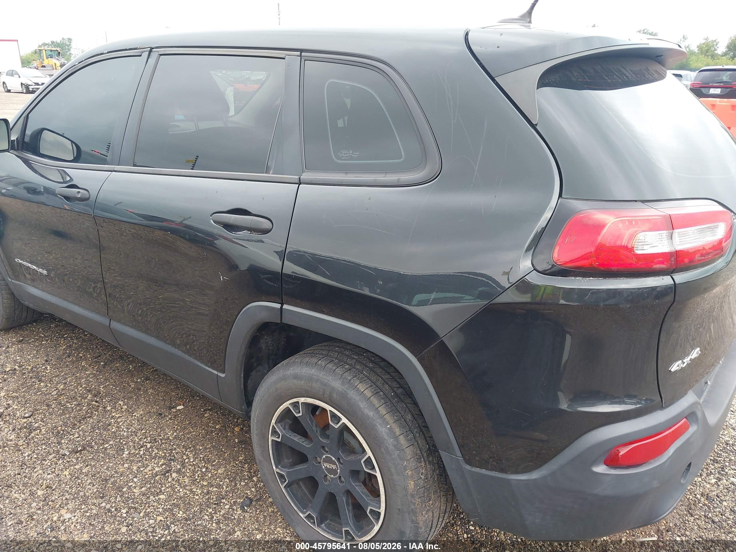 2014 Jeep Cherokee Sport Black vin: 1C4PJMAB7EW149870
