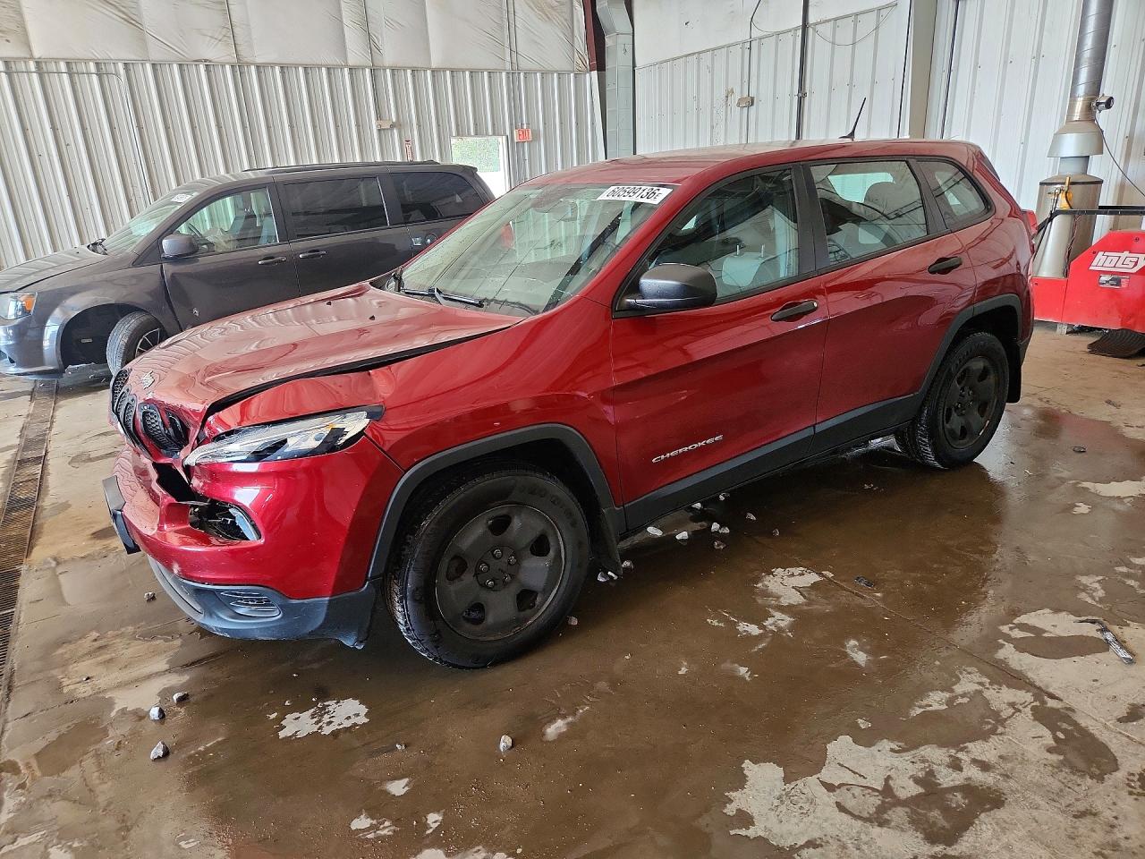 2014 Jeep Cherokee Sport Maroon vin: 1C4PJMAB7EW264548