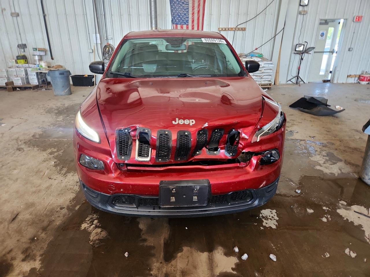 2014 Jeep Cherokee Sport Maroon vin: 1C4PJMAB7EW264548